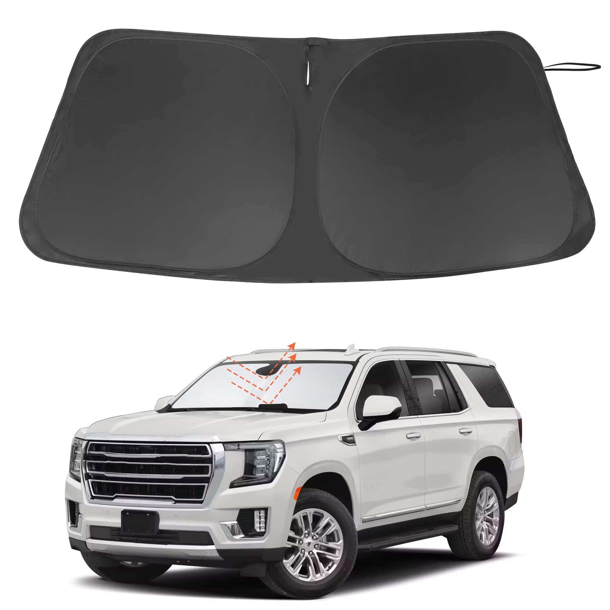 Windshield Sun Shade Custom Fit For 2021 2022 2023 2024 2025 Gmc Yukon Xl Accessories Foldable Sunshade Sun Blocker Protect Car