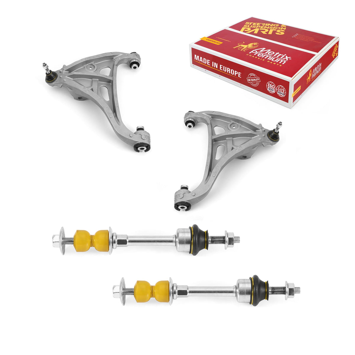 Metrix Premium Chassis Parts - 4 Pc Front Lower Control Arm & Front L/R Sway Bar Stabilizer End Link Kit Fits 05-08 Ford F-150 4