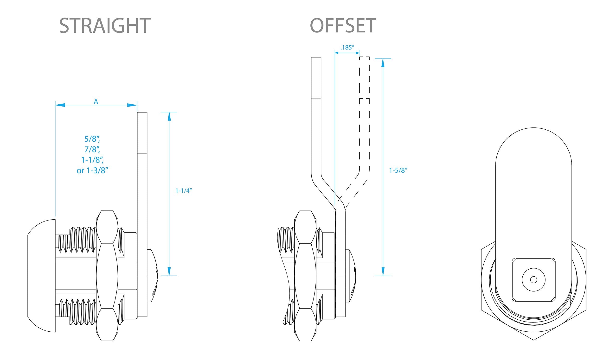 Camco 44353 7/8 Offset Baggage Lock, Multicolor