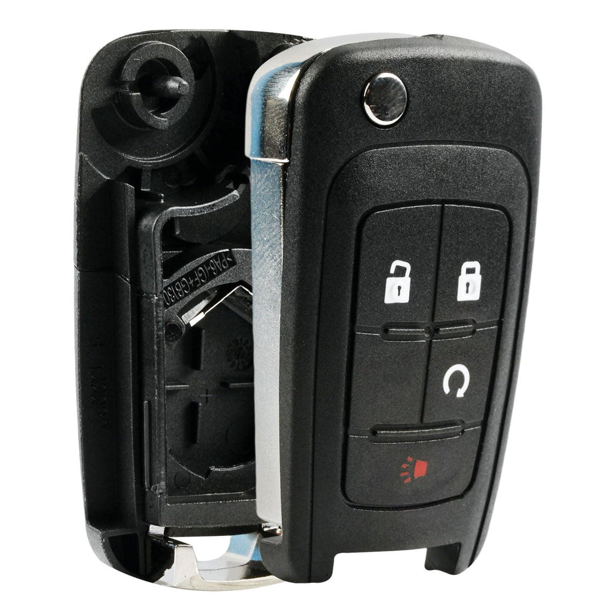 Key Fob Keyless Entry Remote Flip Shell Case & Pad fits Chevy 2010-2017 Equinox / 2012-2017 Sonic / 2015-2017 Trax / GMC 2010-20