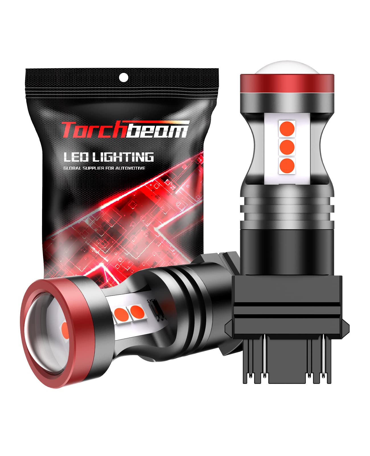 Torchbeam 3157 3156 Led Bulbs Red For Strobe Brake Lights Tail Lights, Super Brilliant 3056 3057 3047 4057 4157 Led Bulbs For St