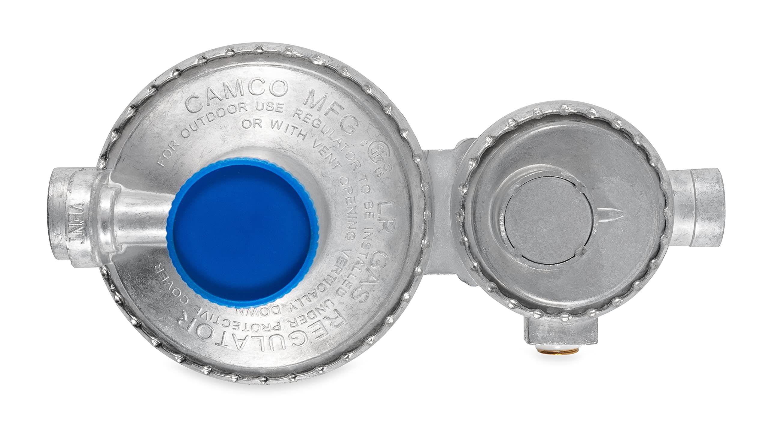 Camco 59313 Vertical Two Stage Propane Regulator , Gray