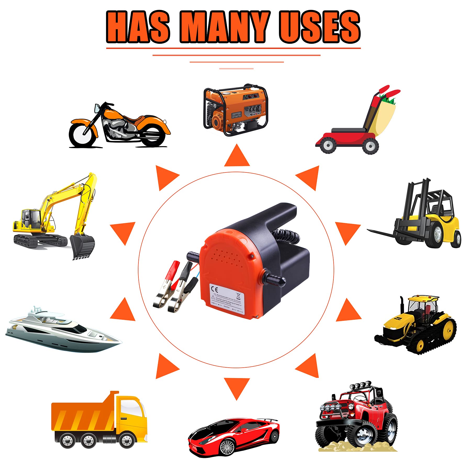 PLUMIA 12V 100W Oil Change Pump Extractor, Upgraded Oil/Diesel Fluid Extractor Scavenge Suction Transfer Pump, Marine Electric F