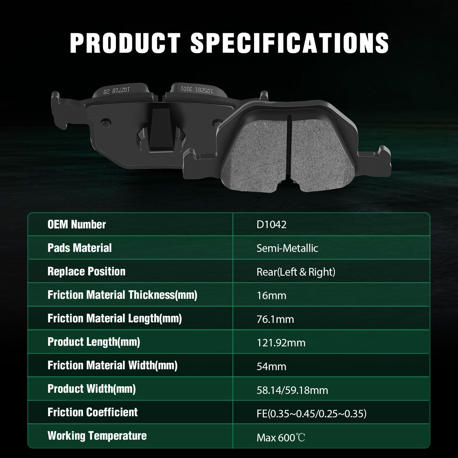 Automuto 8Pcs Front & Rear Semi-Metallic Disc Brake Pads Set D1042 D918 For Bmw 335D, 335I, 335Xi, 335Is