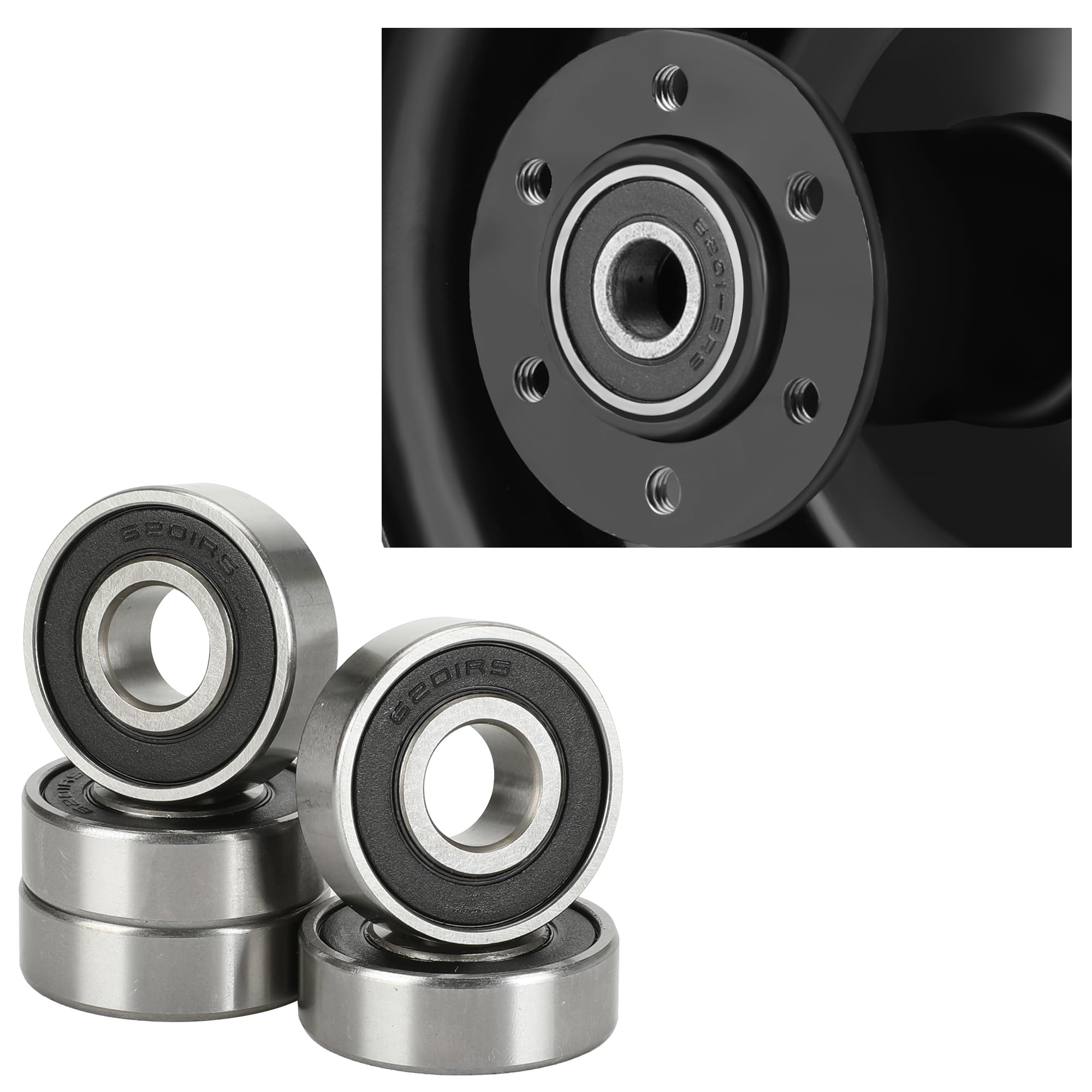 GREHUA Mini Bike Wheel Bearing Front and Rear for Coleman CT100U CC100X KT196 Motovox MBX10 MBX11 Baja Motorsports 97cc Doodle B