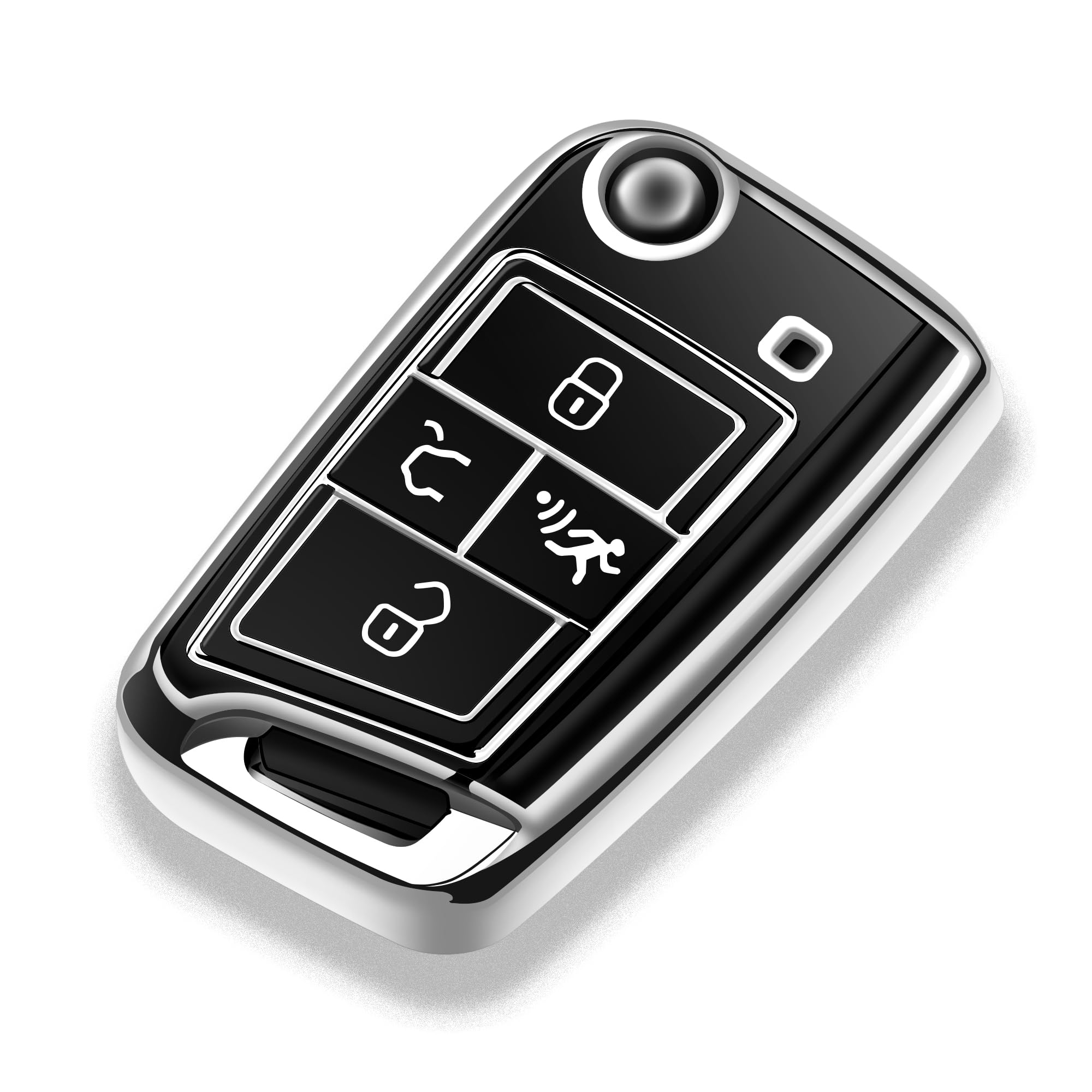 Tukellen For Volkswagen Key Fob Cover, Premium Soft Tpu Full Protection Key Fob Case Vw Arteon Atlas Golf Jetta Passat Tiguan Smart Keyless Fob Remote Key (White)