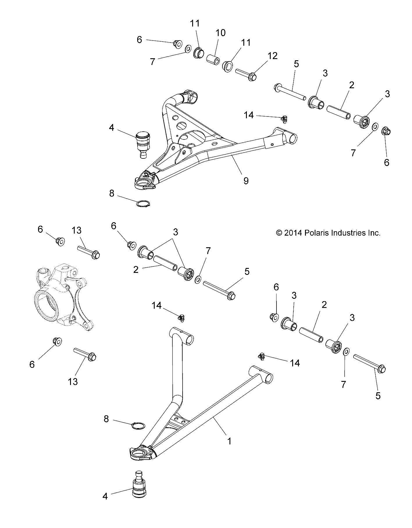 Polaris Rzr Control Arm Weld, Front, Lower, Right, Matte Black, Genuine Oem Part 1018817-458, Qty 1