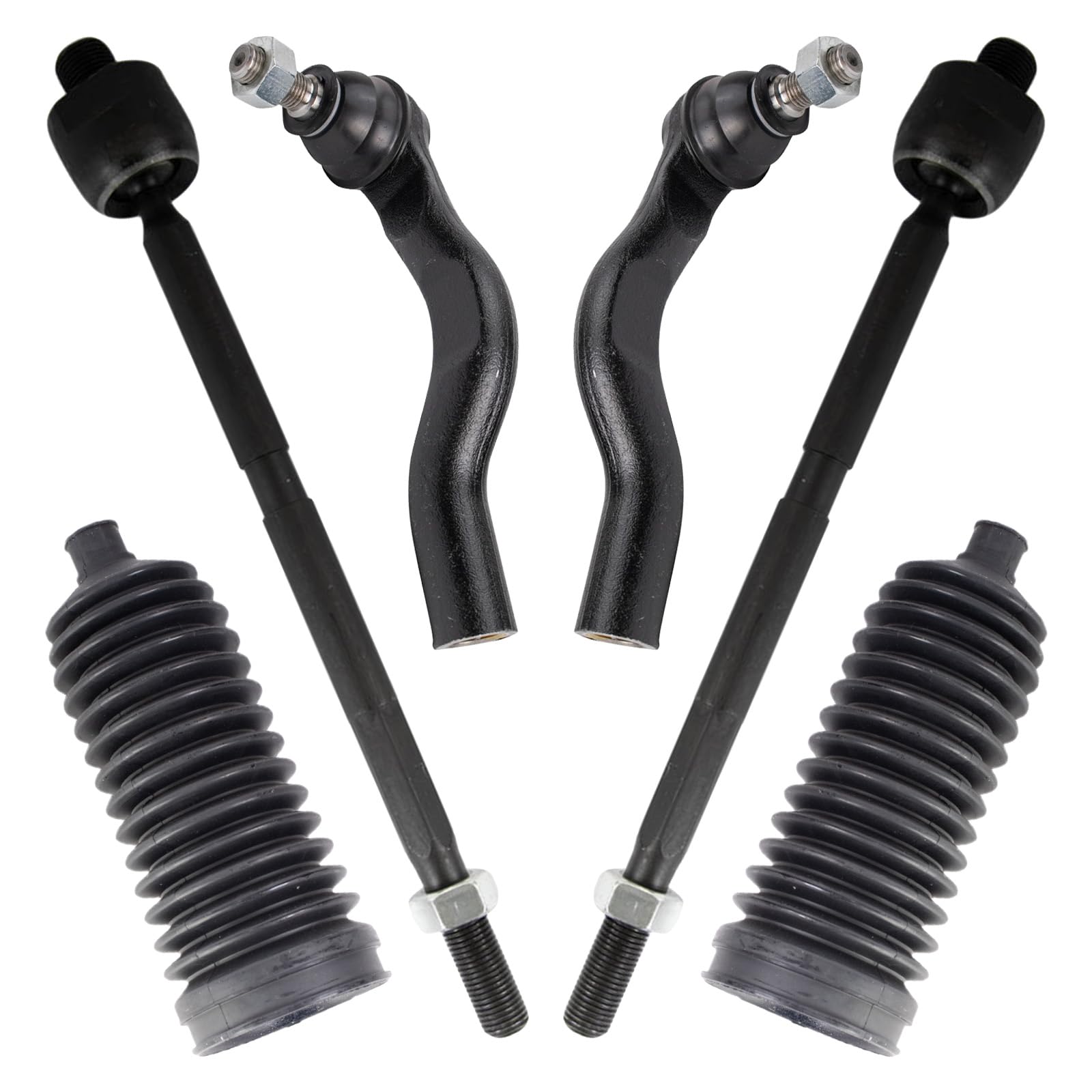 Trq Front Steering Kit Steering Rack & Pinion Bellow Tie Rod Compatible With 2017-2020 Honda Cr-V