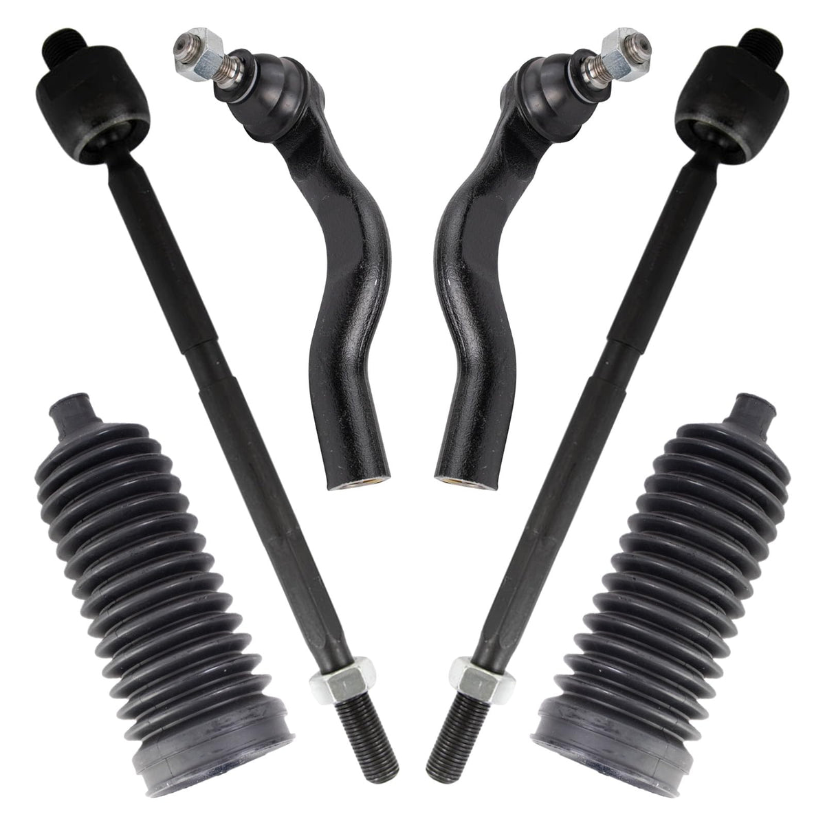 Trq Front Steering Kit Steering Rack & Pinion Bellow Tie Rod Compatible With 2017-2020 Honda Cr-V