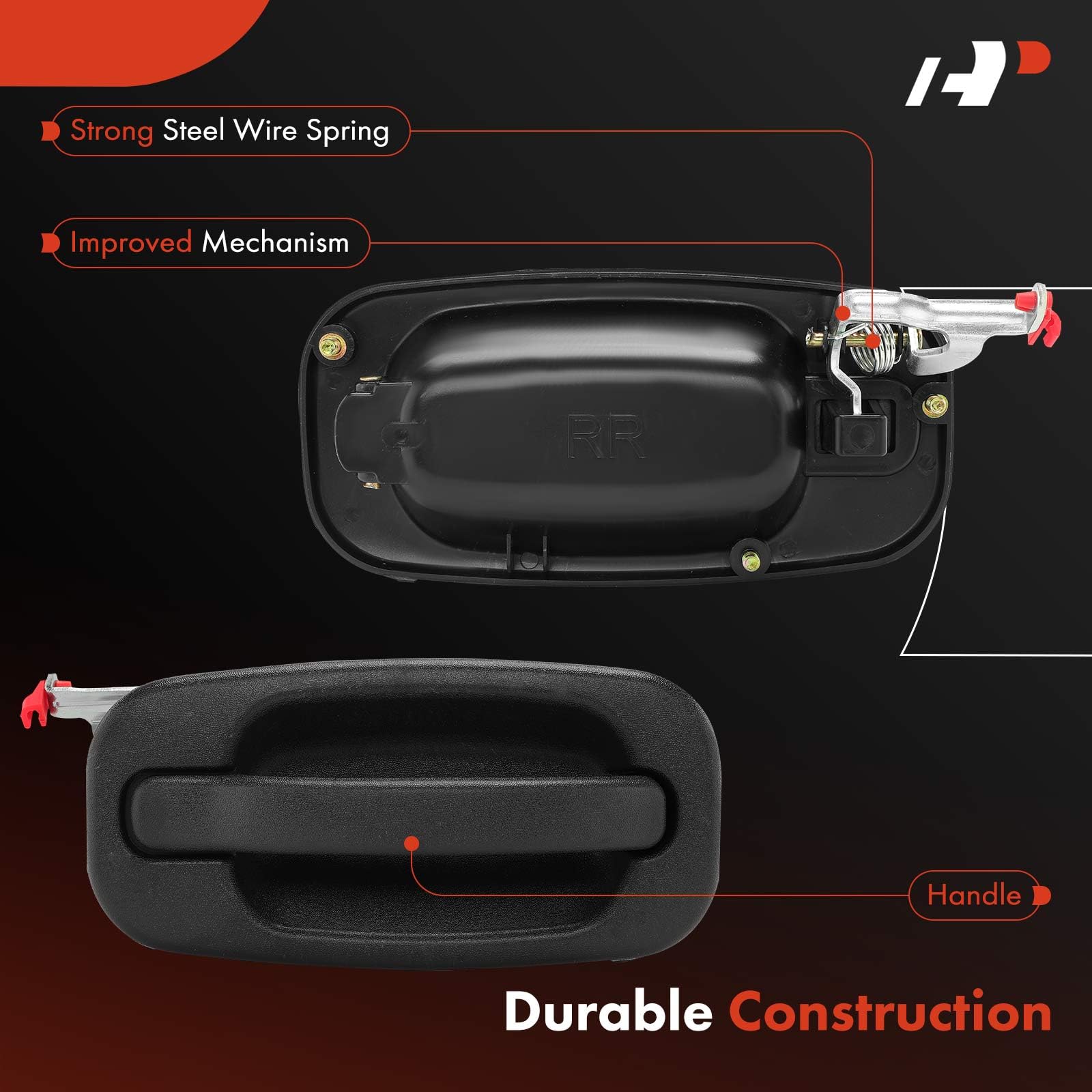 A-Premium - Rear Right Passenger Side Exterior Door Handle - Compatible With Chevy Silverado 1500 2500 3500, Tahoe, Avalanche, Suburban & Gmc Sierra, Yukon & Cadillac - 2000-2007 - Replace# 15721572