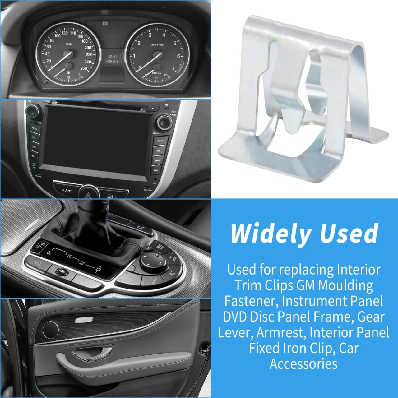 WHALETAIL 15 PCS Interior Trim Bezel & Scuff Plate Clips, Lift Gate Trim Finish Panel Clip, GM Moulding Fastener Replaces 115886