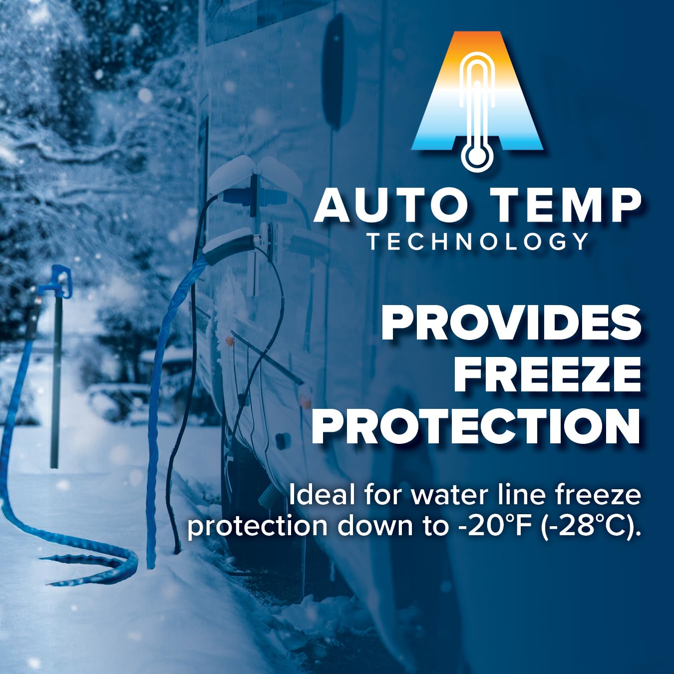 Camco 50' Heated Water Hose for RV — Prevents Freezing Down to -20° — Certified For Drinking Water & Lead-Free — Great for Campers, Livestock, Agriculture, Kennels, etc. — 5/8&quot; ID(22912-A)