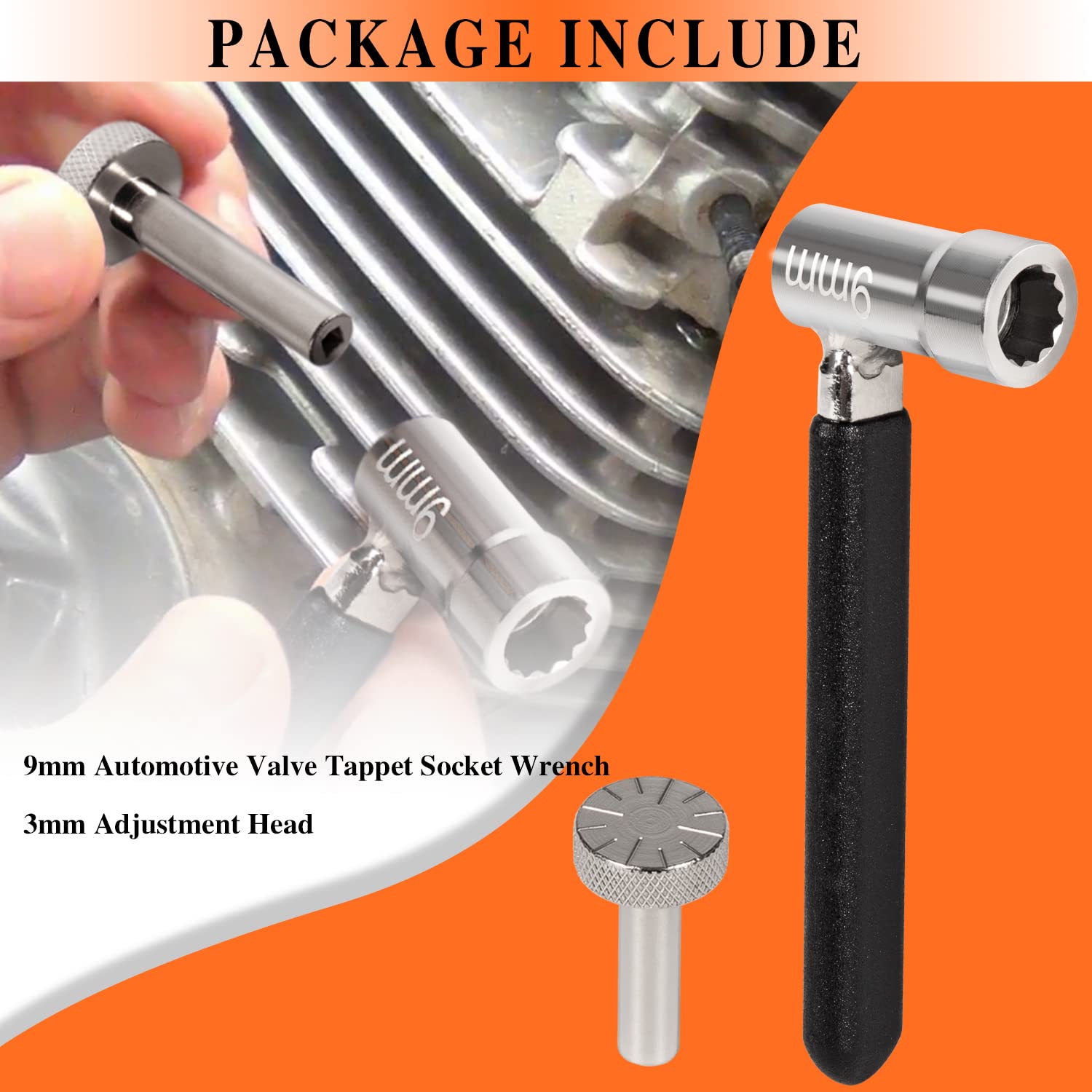 Besttruck Valve Tappet Adjusting Wrench Tool Kit For Motorcycles Atvs & Atcs, Include 9Mm Lock Nut Wrench With 3Mm Tappet Adjuster