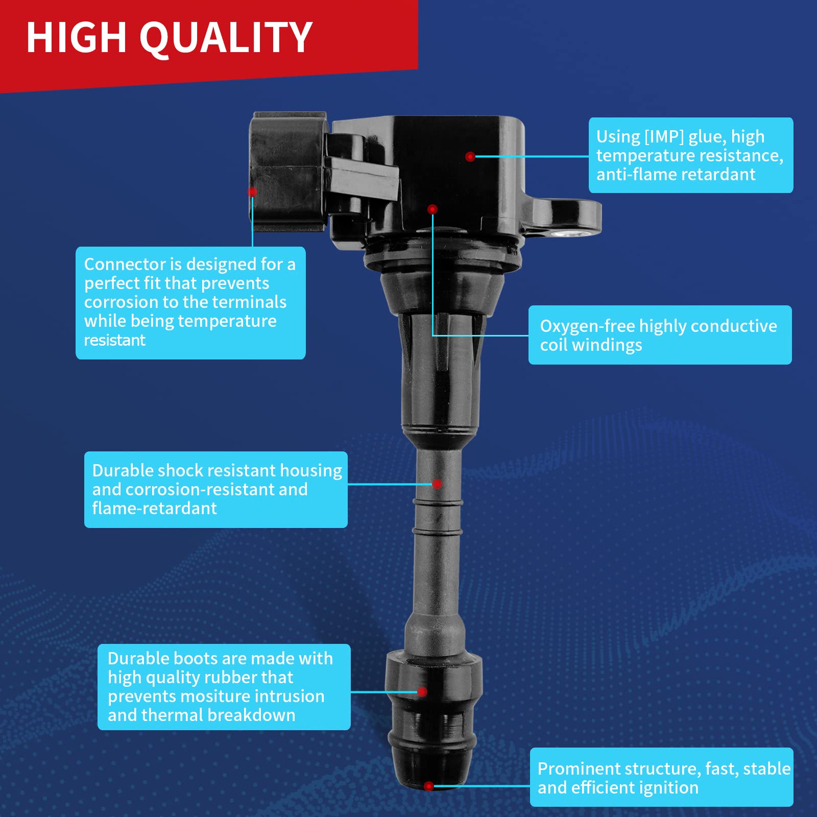 Drcax Oem Ignition Coil Compatible With Nissan Altima Frontier Maxima Murano Nv1500 Nv2500 Pathfinder Quest Xterra, Infiniti I35