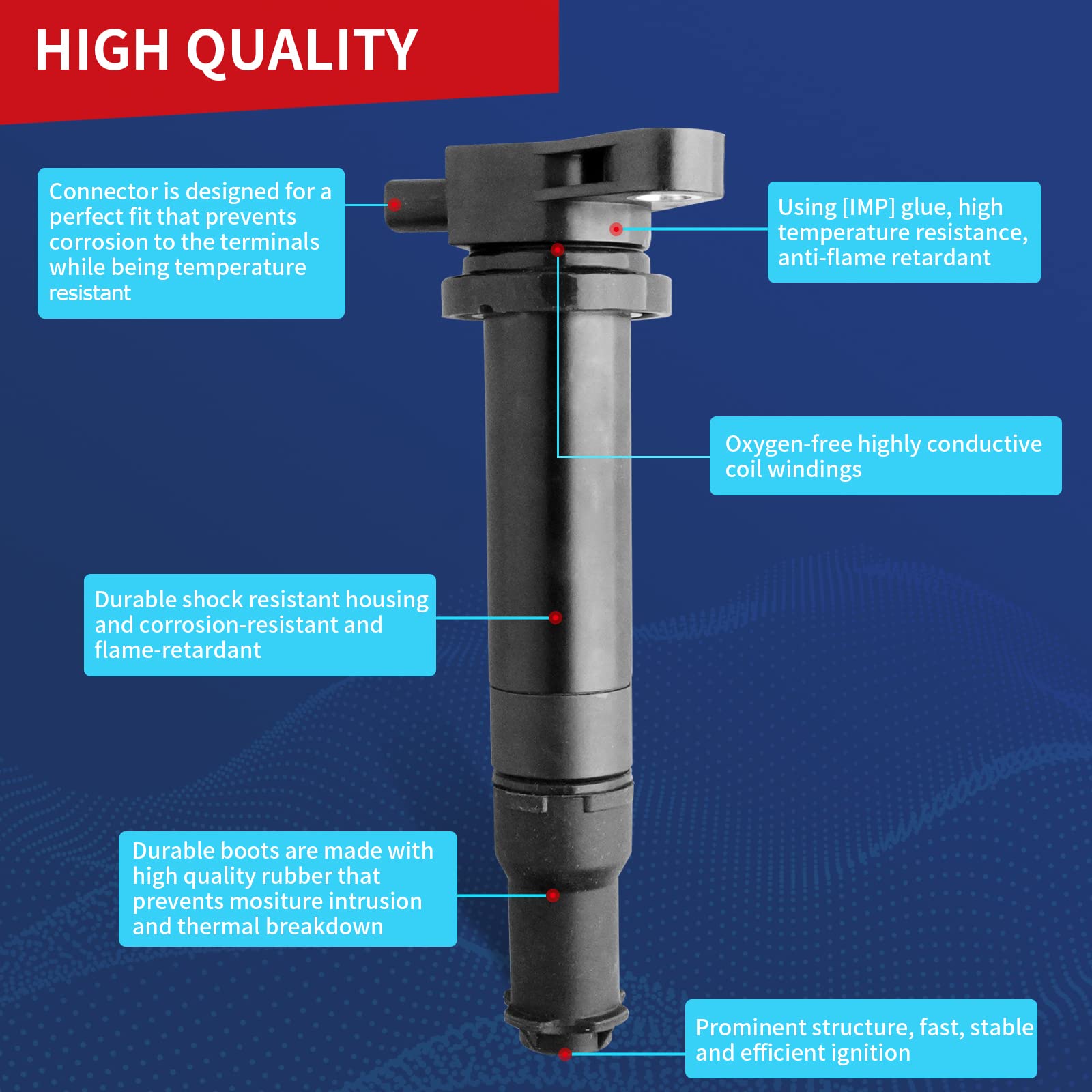 Drcax Oem Ignition Coil Uf499 C1543 27301-26640 Compatible With Hyundai Kia Dodge 2006 2007 2008 2009 2010 2011 Accent Rio Rio5
