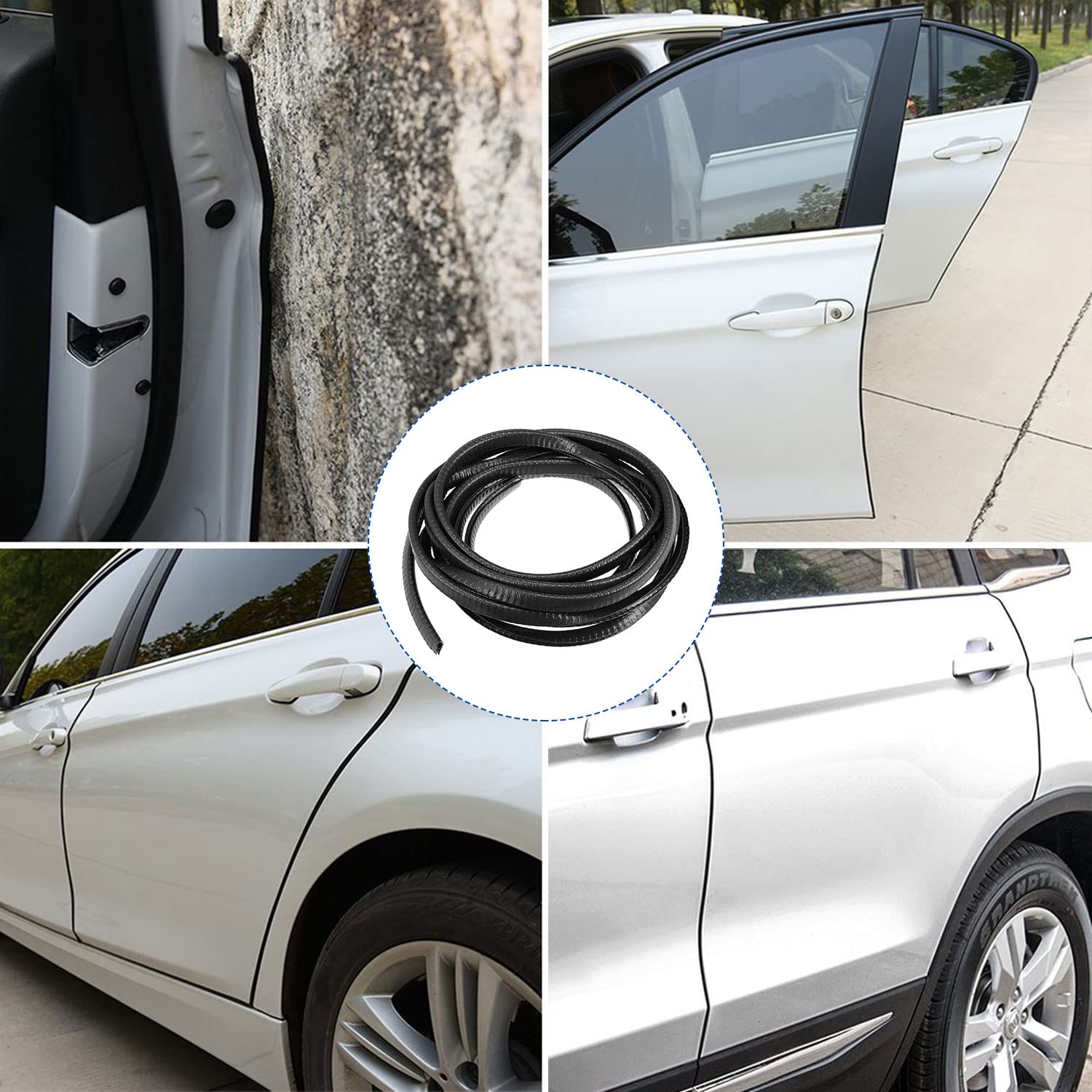 33Ft Car Door Edge Guards - Black Universal Fit Door Edge Protector, Rubber U Shape Automotive Door Trim Molding for Sedans Truc