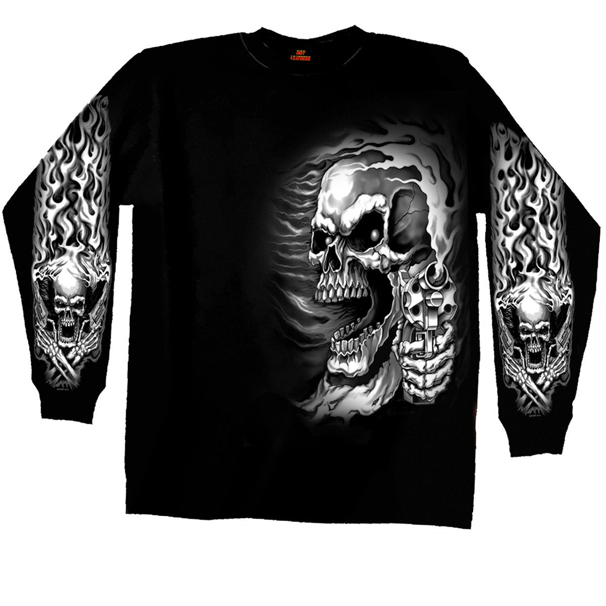 Hot Leathers Mens Motorcycle Gmd2076 Men S Assassin Black Long Sleeve Shirt, Black, 3X-Large Us