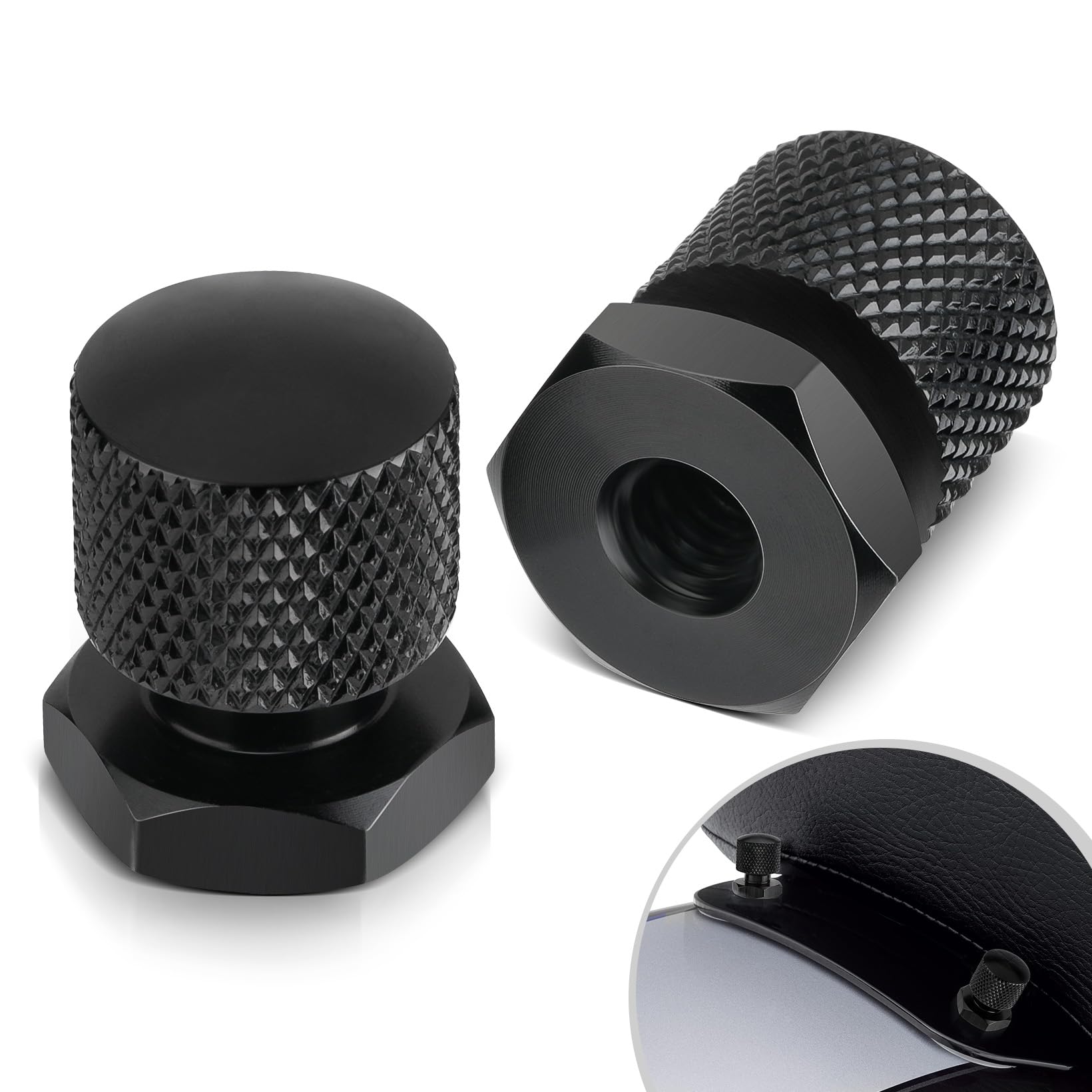 Anonemoto Black Solo Seat Nuts, Solo Seat Mounting Nuts Compatible For Harley Davidson 1997-2024 Touring Street Glide Road Glide Road King Softail…