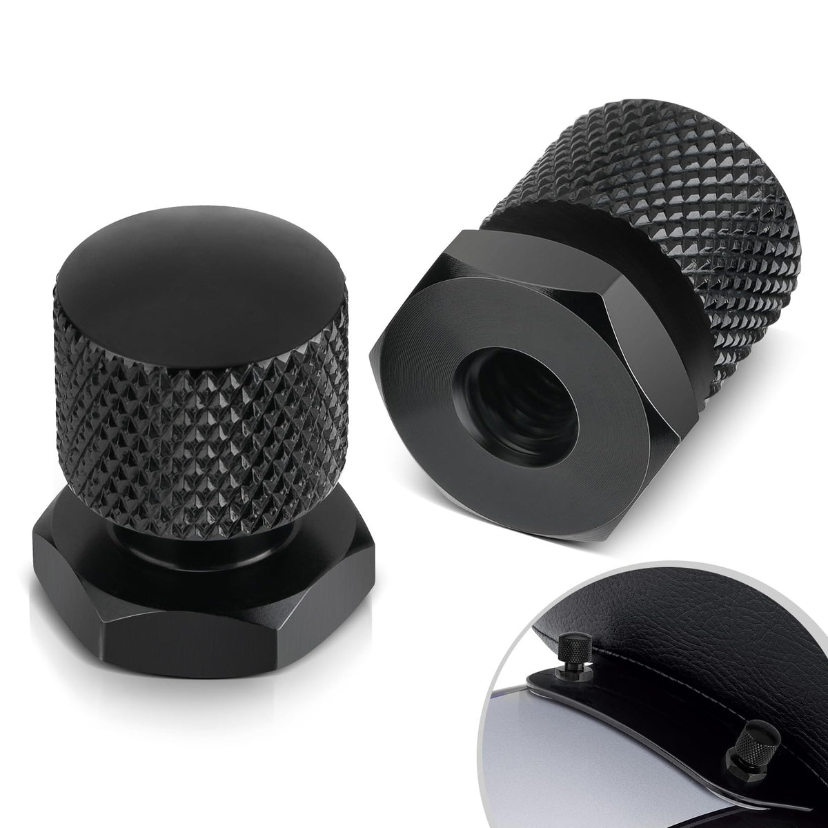 ANONEMOTO Black Solo Seat Nuts, Solo Seat Mounting Nuts Compatible for Harley Davidson 1997-2024 Touring Street Glide Road Glide