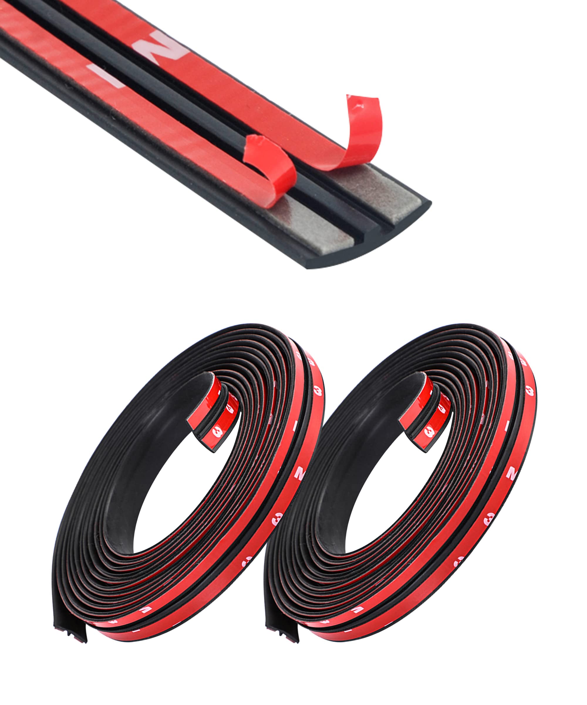 Yakefly 2 Pieces Windshield Rubber Seal Windshield Trim Stripping,22 Ft Windshield Rubber Seal,Car Weather Stripping T Shape Sealing Strip For Car Front Rear Windshield