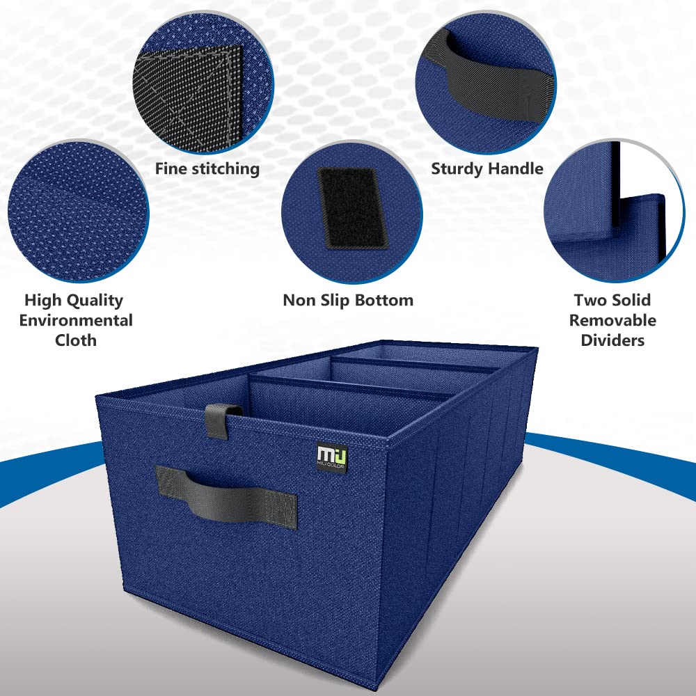 Miu Color Trunk Organizer For Car, Car Organizer, Sturdy Trunk Organizer For Suv, Non-Slip Bottom, Storage Organizer For Sedans,