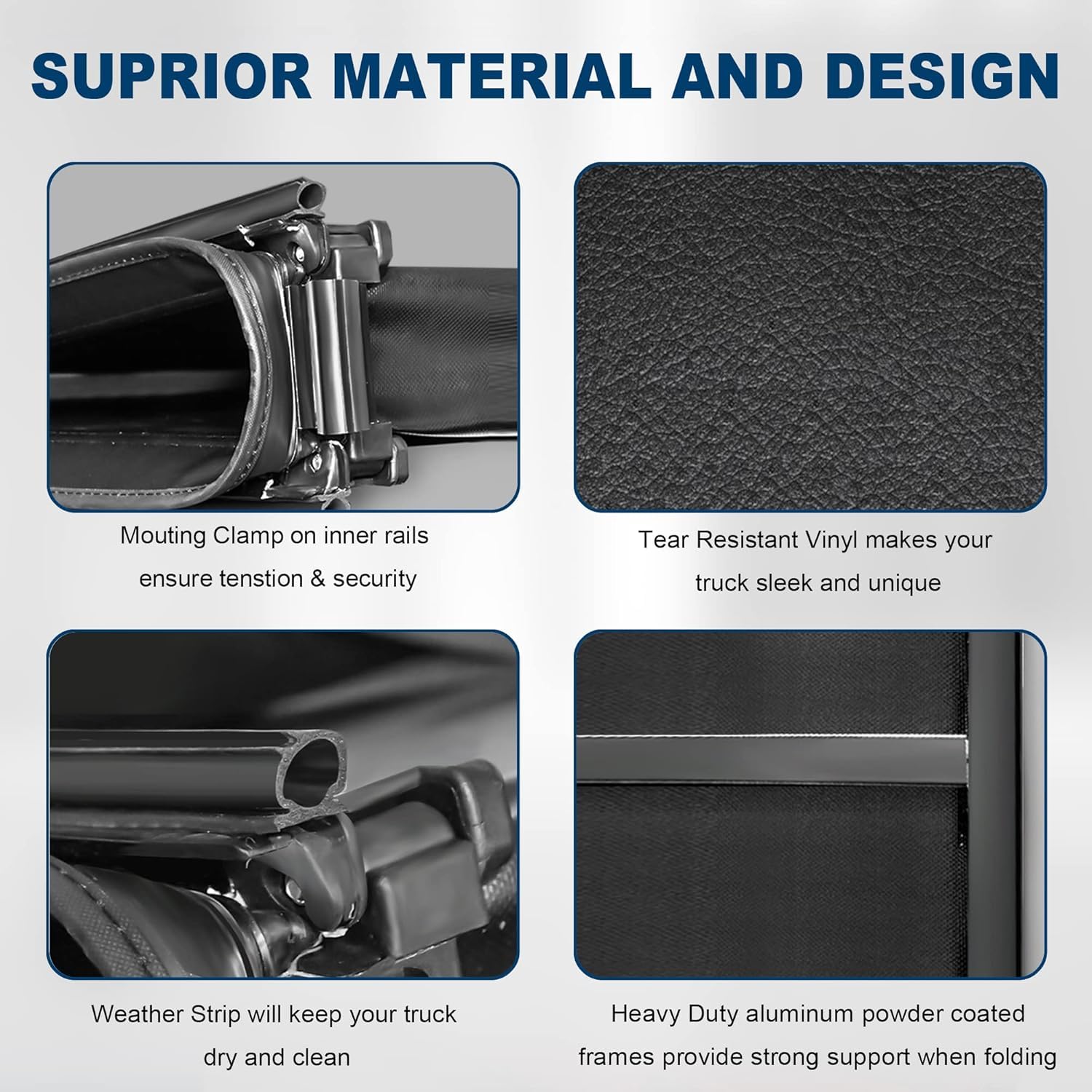 Mostplus Tri Fold Soft Tonneau Cover Truck Bed Compatible For 2024-2025 Toyota Tacoma (Not For Trail Edition) On Top 5 Ft 60.5In