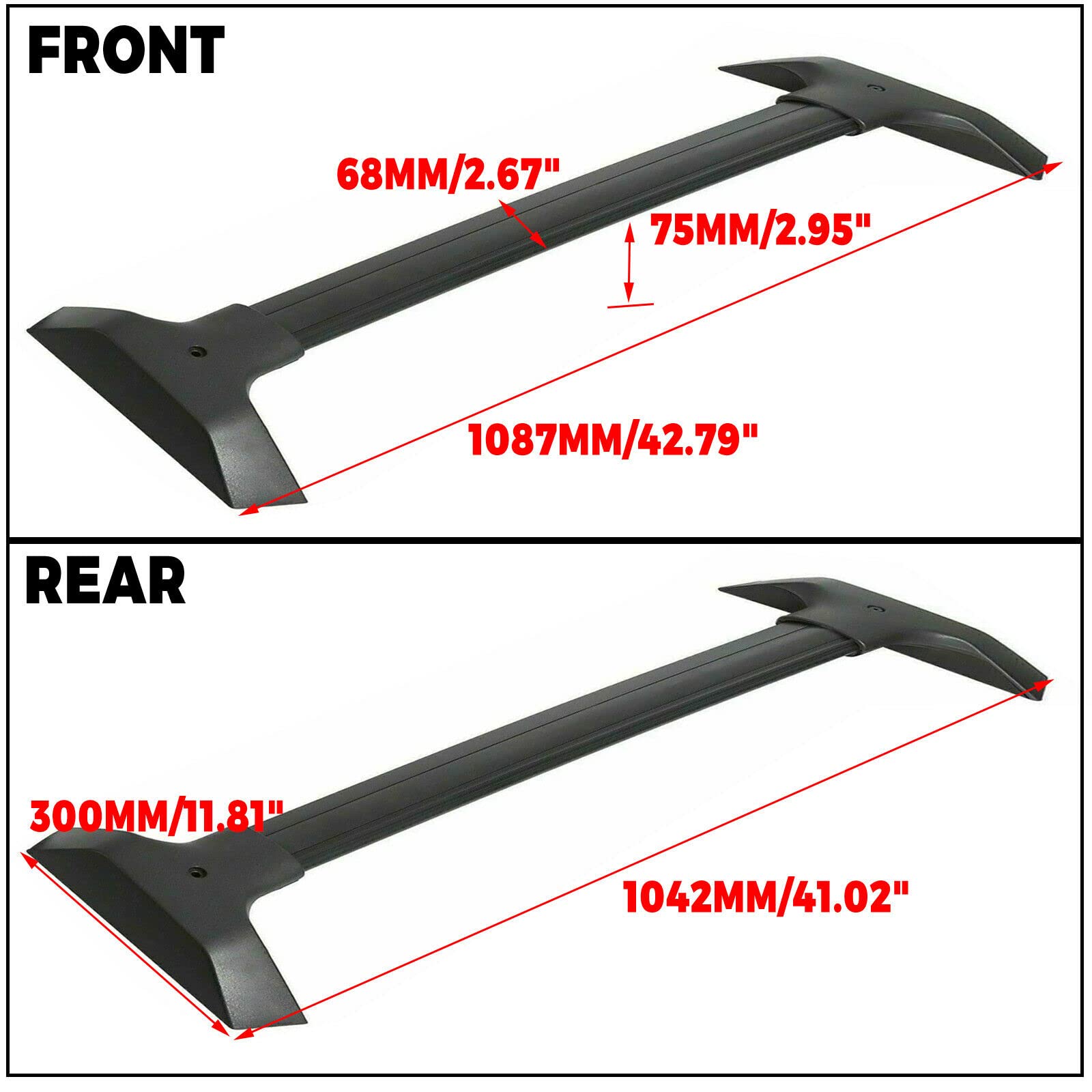 Ecotric Aluminum Roof Rack Cross Bars Compatible With 2009-2017 Chevy Traverse Top Rail Luggage Cargo Carrier (1 Pair) C Channels Are Not Included