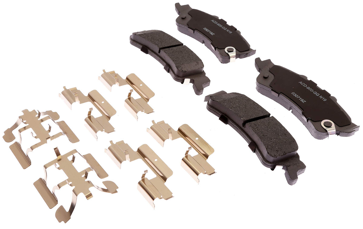 Acdelco Silver 14D792Chf1 Ceramic Rear Disc Brake Pad Set With Clips