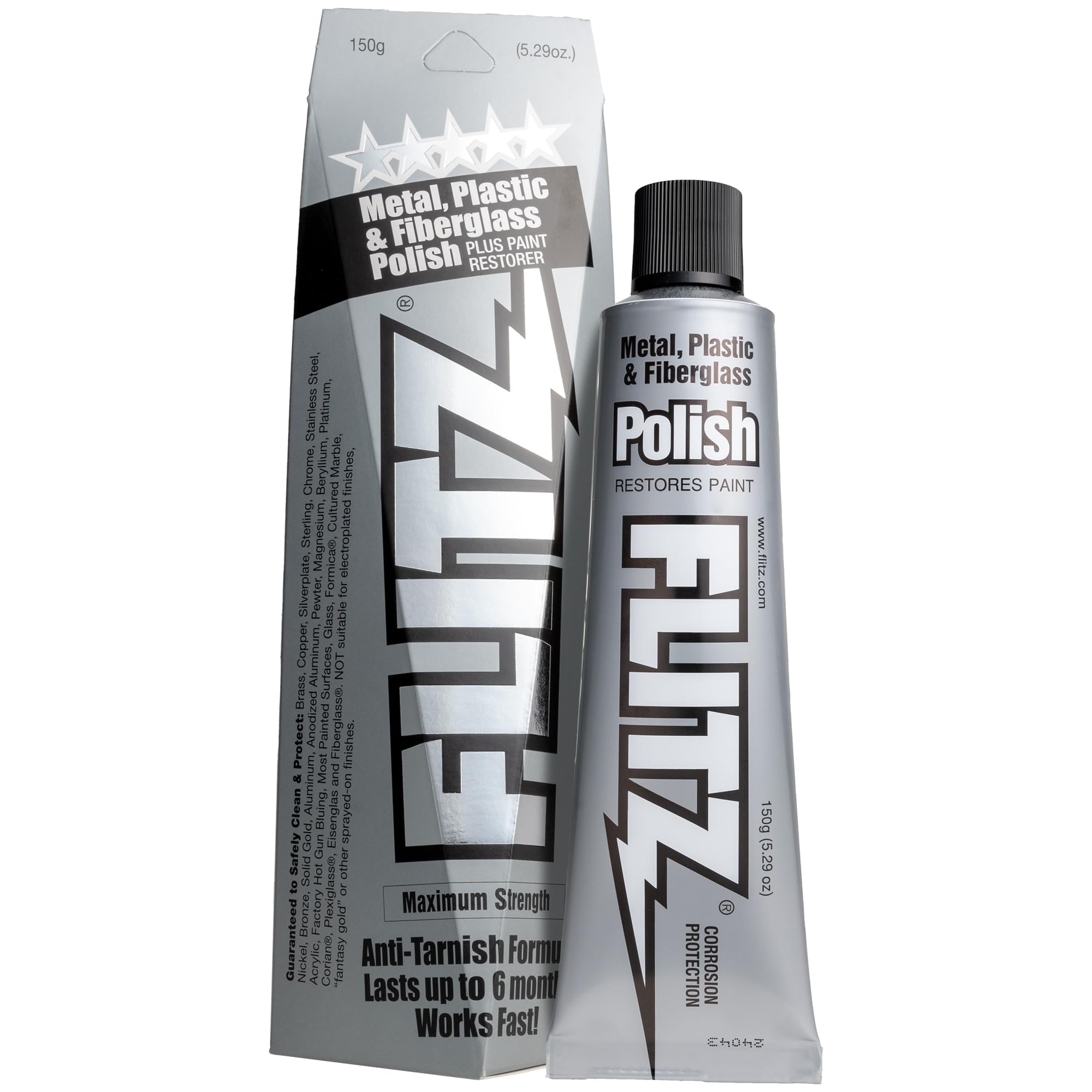Flitz Metal Polish And Cleaner Paste, Also Works On Plastic, Fiberglass, Aluminum, Jewelry, Sterling Silver - Headlight Restorat
