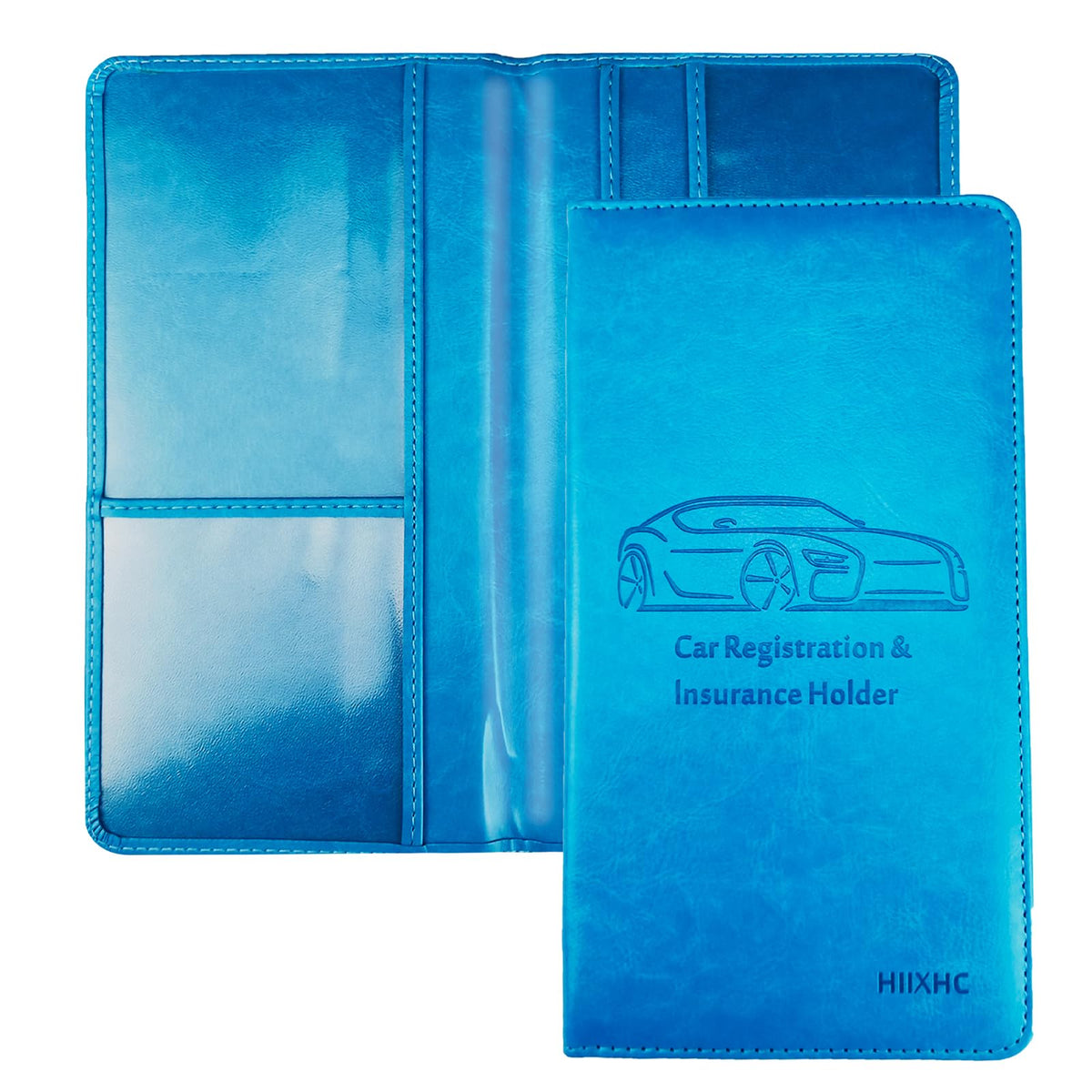 Car Registration And Insurance Card Holder - Leather Vehicle Glove Box Automobile Documents Paperwork Wallet Case Organizer For Id, Driver'S License, Key Contact Information Cards - Men&Women