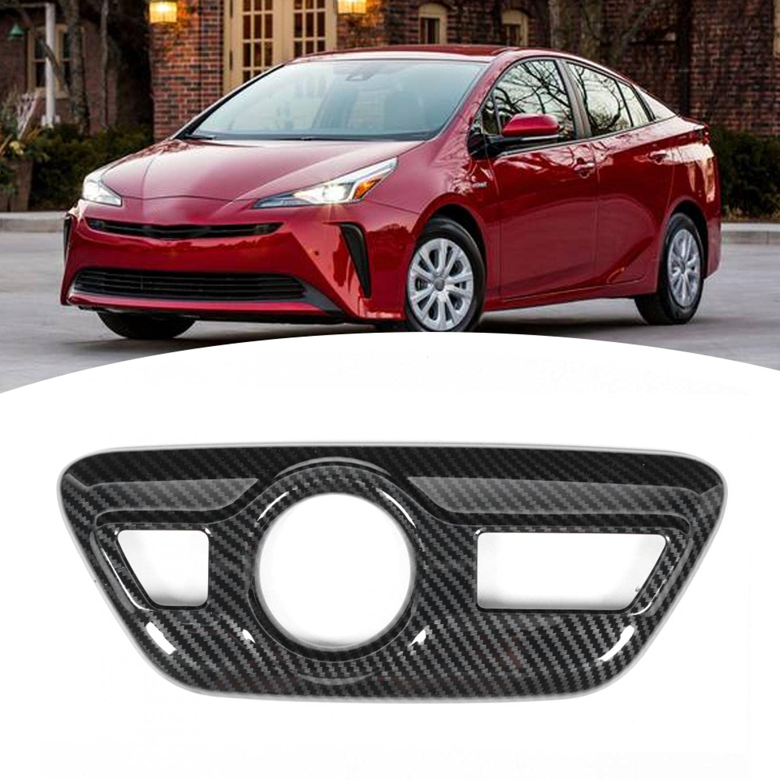 Qiilu Gear Shift Panel Trim, Gear Shift Panel Trim Carbon Fiber Gear Shift Panel Cover Trim Fits For Hatchback 2019-2020 Abs Carbon Fiber