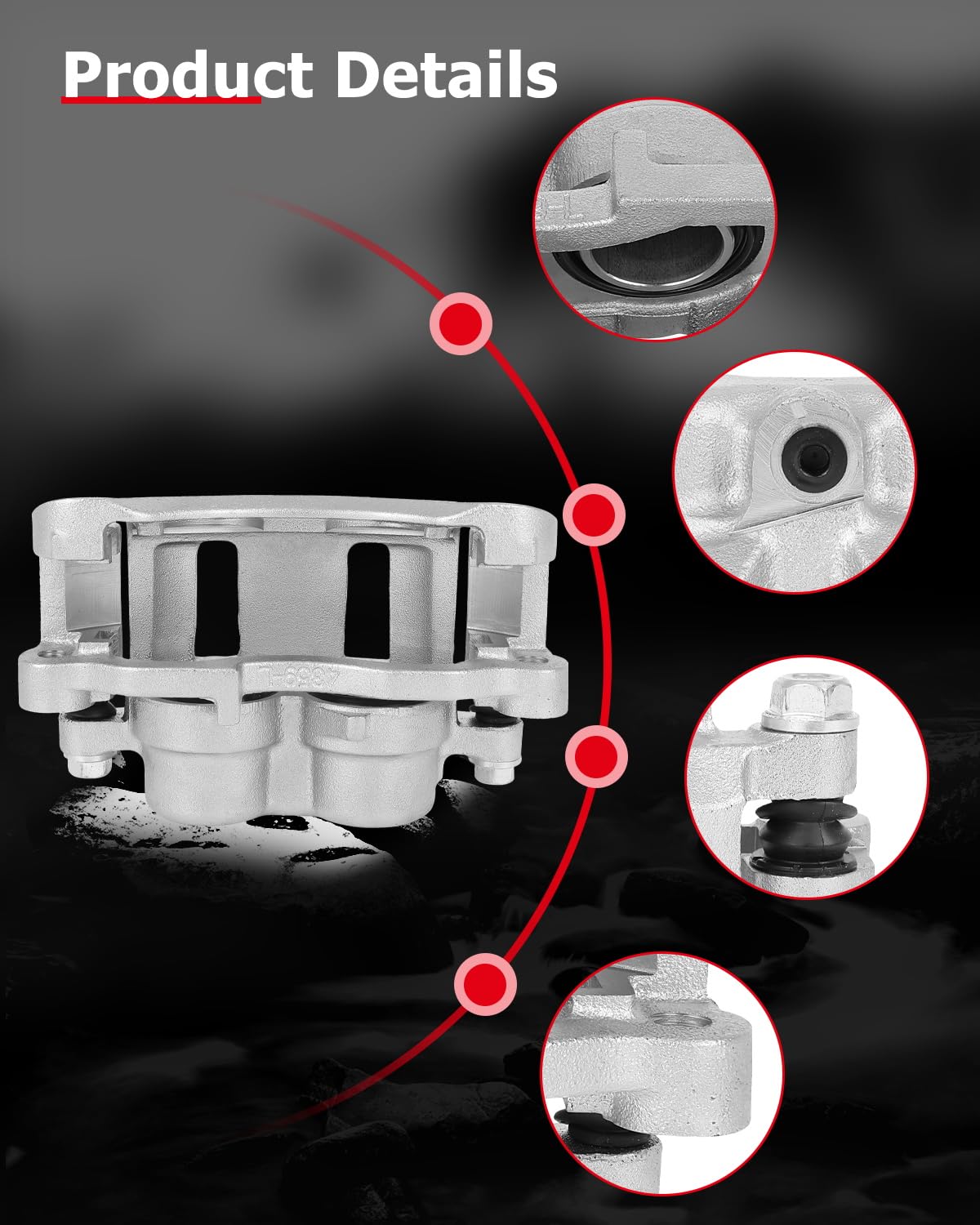 cciyu 18B4695 18B4694 Front Left & Right Brake Calipers With Bracket For Chevy For Blazer/For S10,For GMC For Jimmy/For Sonoma,F