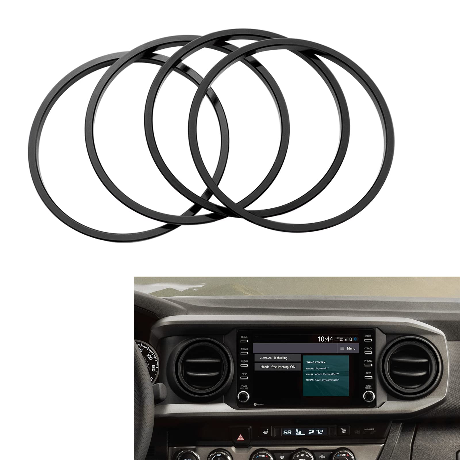 Jdmcar Compatible With Toyota Tacoma Accessories 2016-2022 2023 Premium Aluminum Alloy A/C Vent Ring Outer Trim Decoration Cover