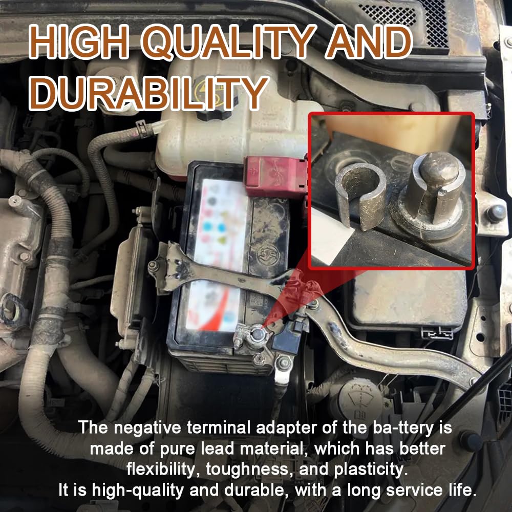 RGOAANC 2 Pair Battery Post Shim Lead, Car Battery Terminal Connector, Car Battery Negative Battery Terminal Adapter Positive Po