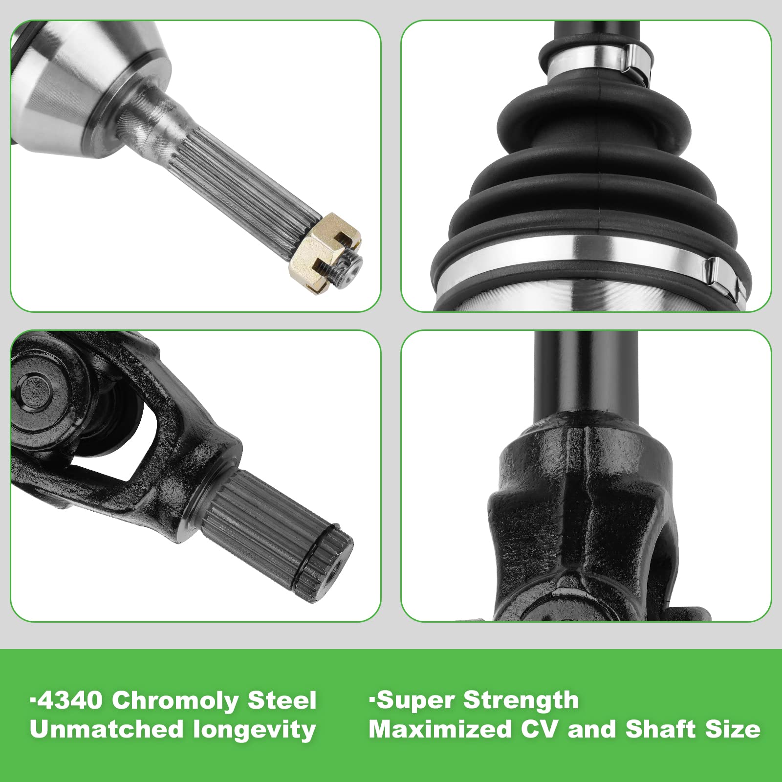 Chabushi Front Rear CV Axle Drive Shaft Full Set Compatible with Polaris Sportsman 400/500 HO/600/700 Left Right (4pcs)
