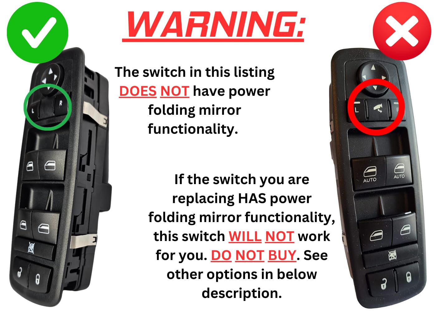 Switchdoctor Window Master Switch For 2008-2020 Dodge Grand Caravan And 2008-2016 Chrysler Town & Country Pin Check Required Before Purchase (4602535Ag, 68298871Aa, Van)