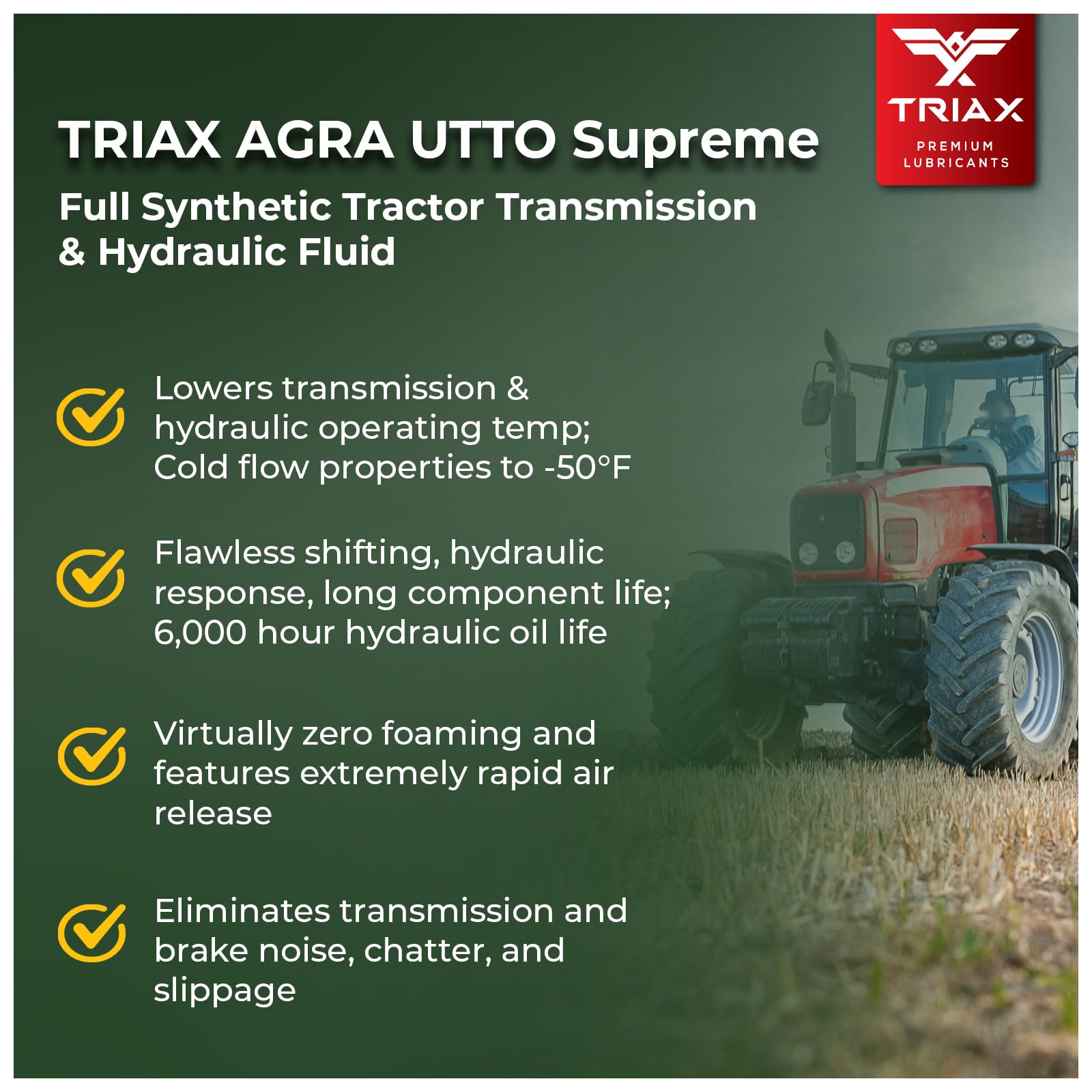 TRIAX Agra UTTO Supreme - Full Synthetic (GL-4) Tractor Hydraulic, Transmission, Differential Fluid - All OEM Compatible with Jo