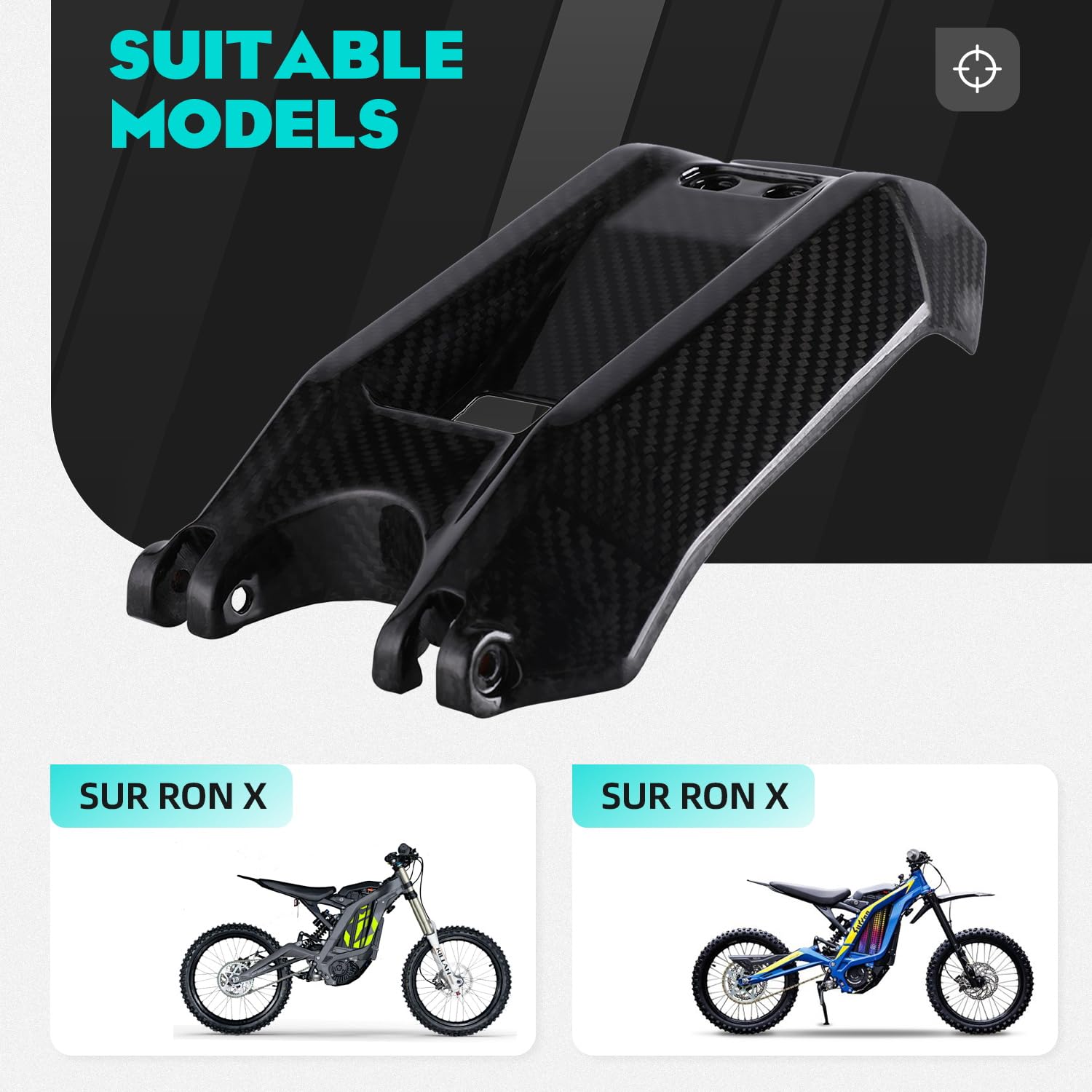 Funparts Surron Battery Cover Carbon Fiber Motorcycle Ebike Battery Lid Guards Wrap For Surron Sur Ron Light Bee X/S Electric Dirt Bike Black