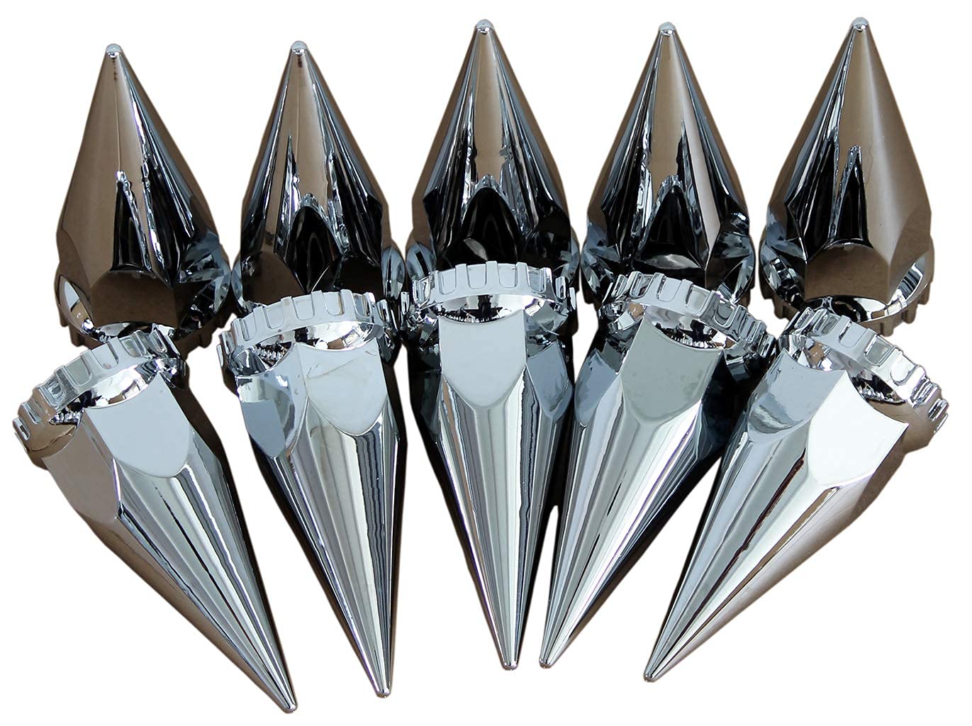 Mrjlk 33Mm Chrome Abs Plastic Screw-On Standard Or Spiked Lug Nut Covers Pack Of 10 (Spiked)