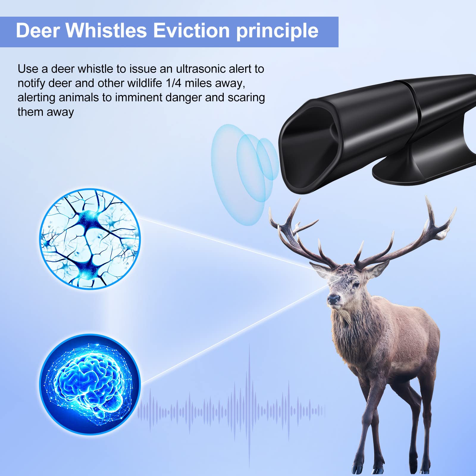 Frienda 10 Pieces Deer Whistle Save A Deer Whistles Avoids Collisions, Deer Whistles For Car Deer Warning Devices Animal Alert For Cars And Motorcycles (Black, Stylish Style)