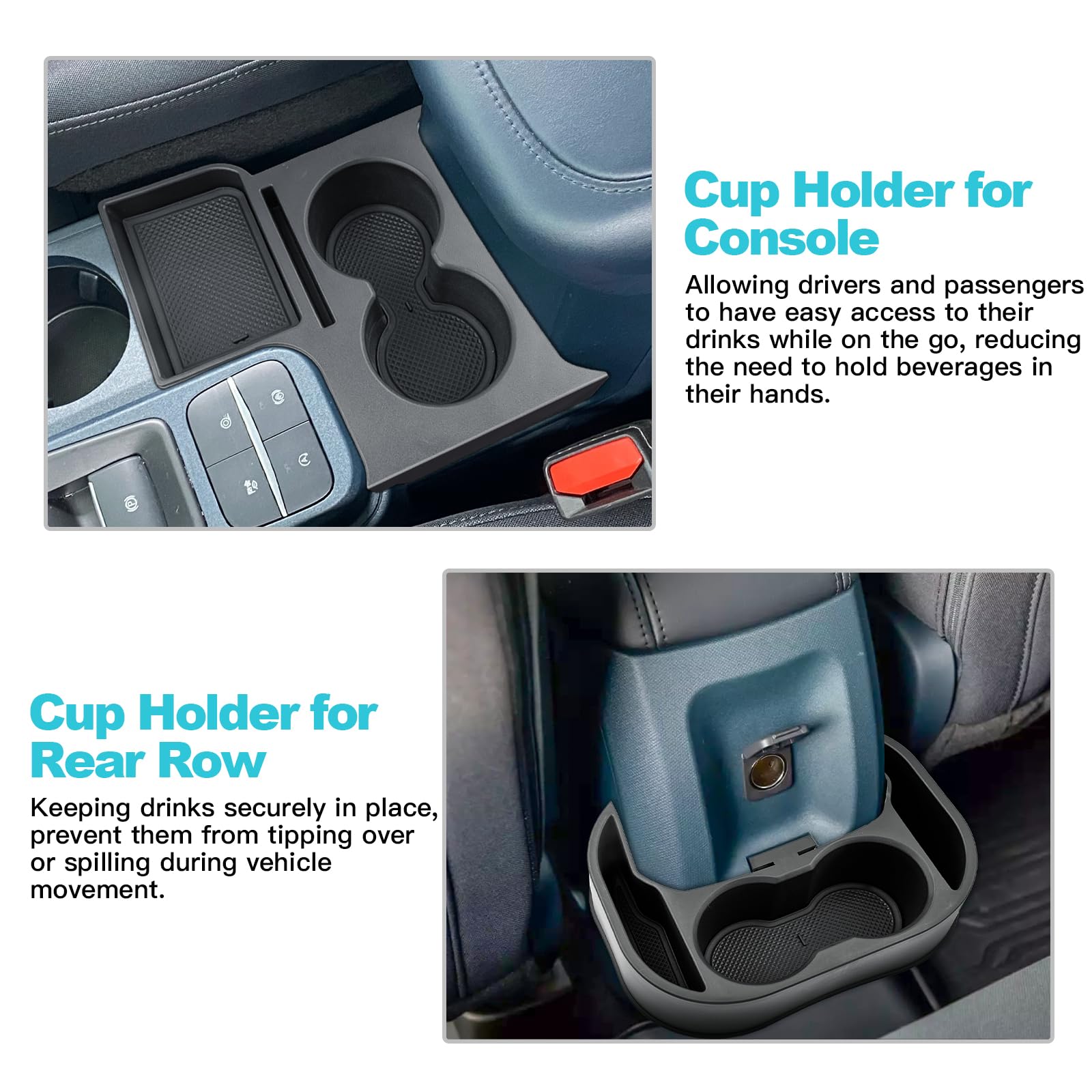 Cdefg 2022-2024 Maverick Car Cup Holder Organizer For Maverick Center Console Cupholders Expander Fit For First Row And Second R