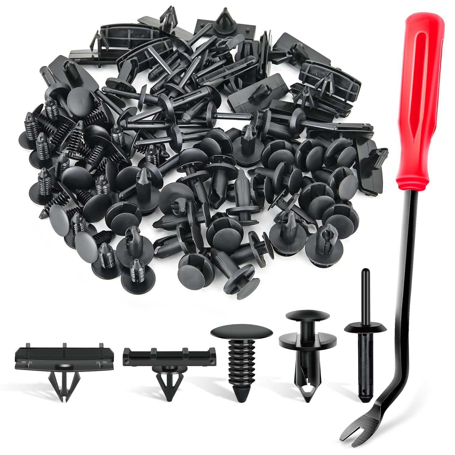 Gooacc 161Pcs Fender Flare Clips With Fastener Remover Blind Rivet Rocker Auto Body Bumper Shield Retainer Clip Assortment Compa