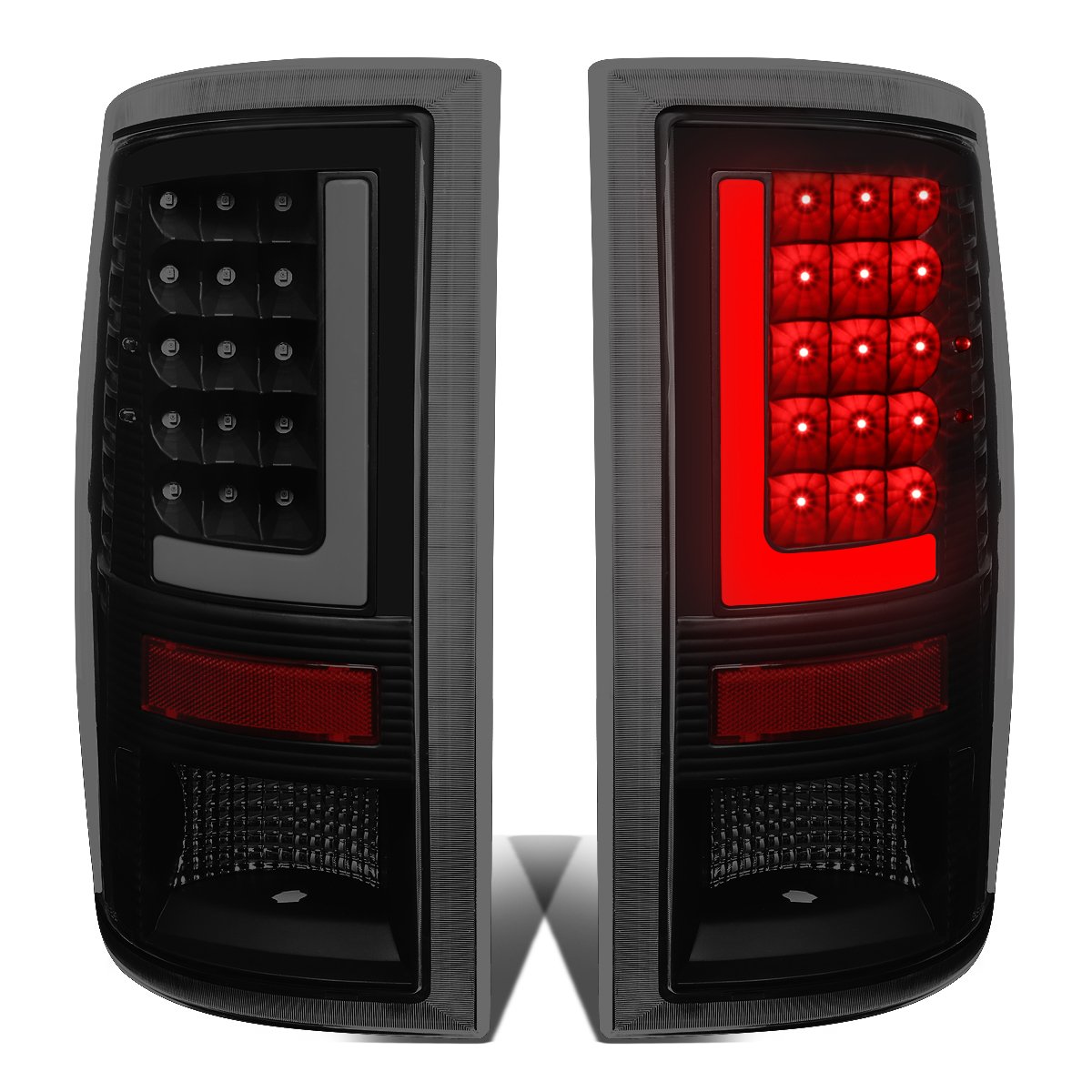 DNA MOTORING TL-DRAM09-LED-3D-BK-SM LED 3D Tail Light Assembly Driver & Passenger Side [Compatible with 09-17 Dodge Ram 1500 2500 3500]