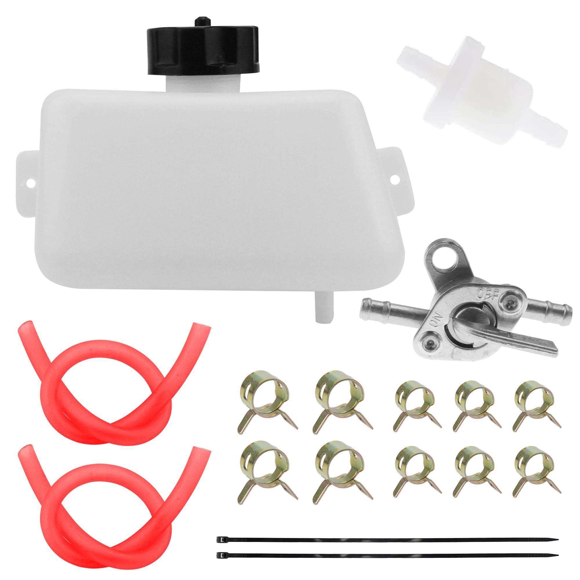 PRO BAT Petrol Fuel Tank + Inline Shut Off Valve Petcock + Filter Hose Line for 2 Stroke 43 47cc 49CC Quad ATV Mini Moto Kids Di