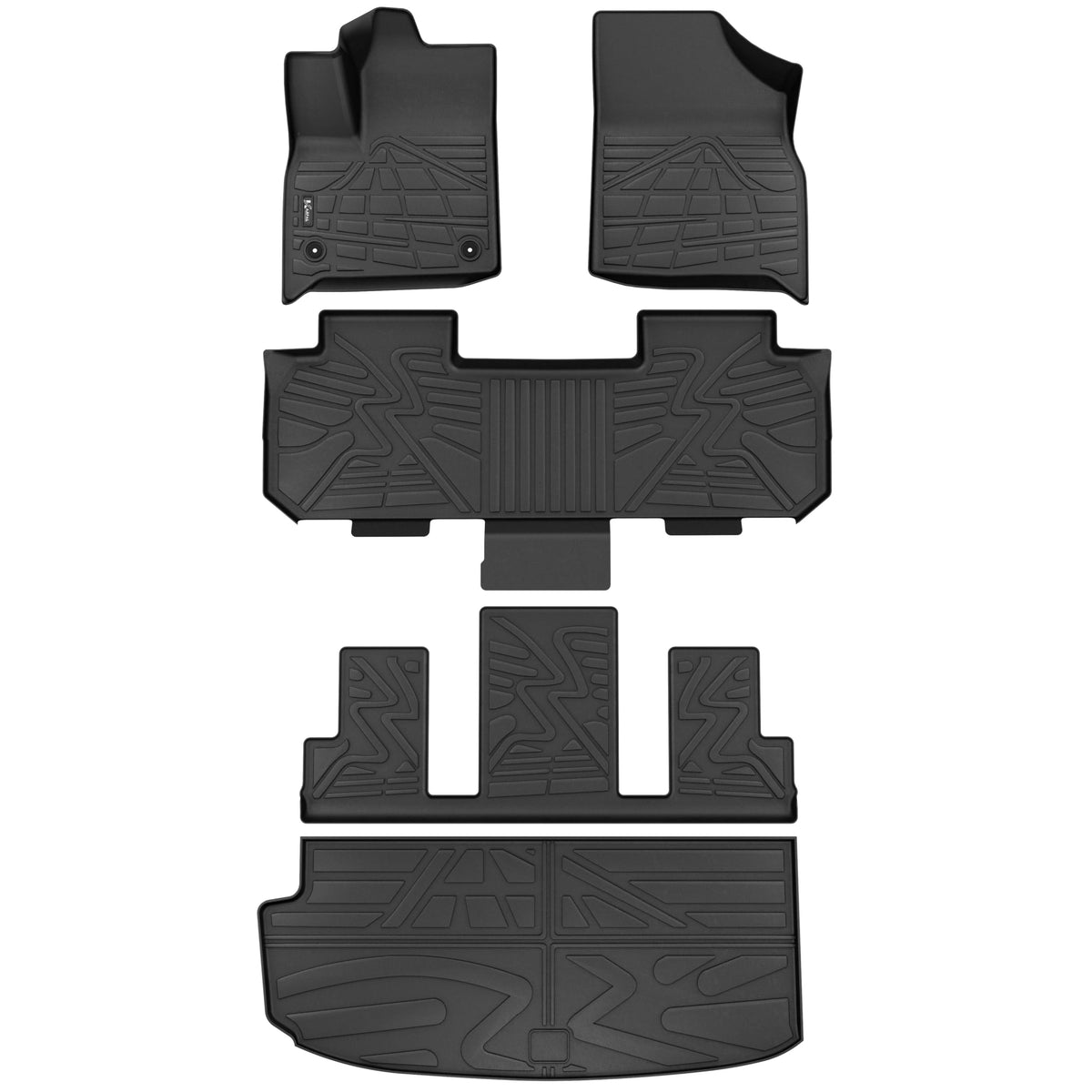 Karpal Floor Mats & Cargo Liner Fit For 2018-2023 Chevy Traverse(Only Fit 7 Seats) With 2Nd Row Bucket Seats, Tpe Rubber All-Wea