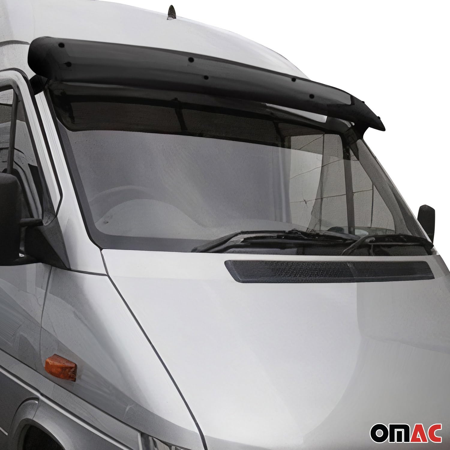 Omac Front Windshield Sun Visor Protector For Dodge Sprinter 2003-2006 Black Smoke