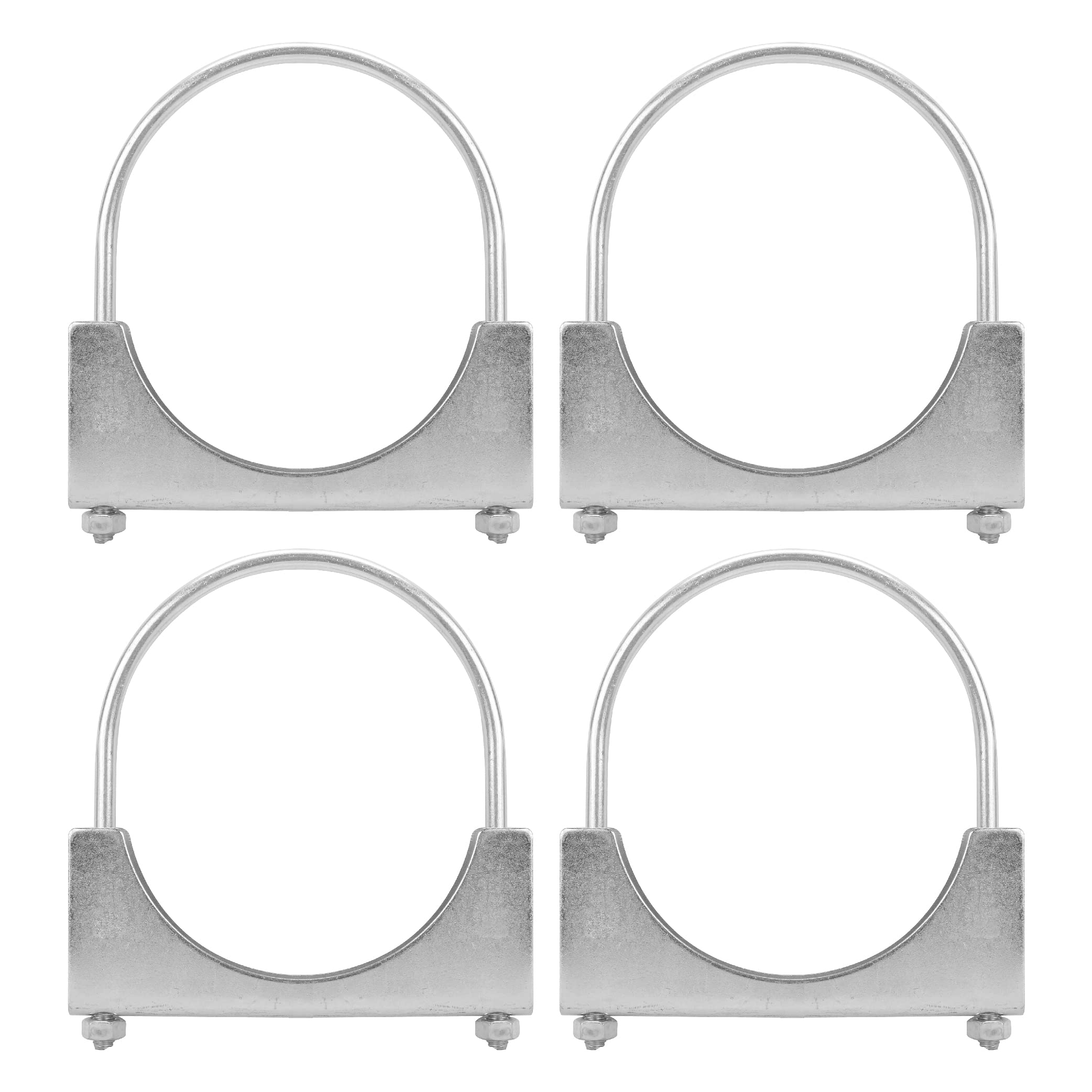 Batoneco 5'' U Bolt Clamp, Muffler Exhaust Clamps,5 Inch Saddle Style Heavy Duty Mild Steel(4-Pack)