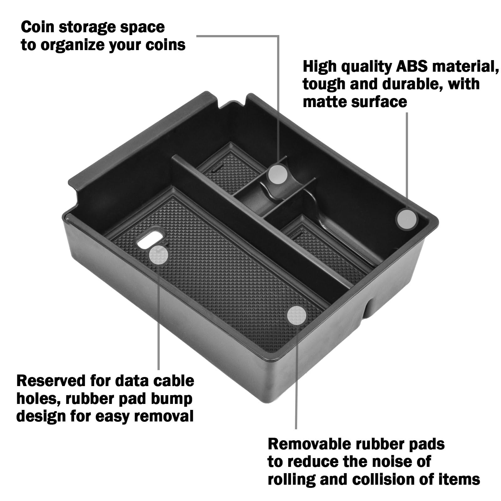 Tacorbo Center Console Organizer Compatible With Hyundai 2022-2024 Tucson Plug-In Hybrid/Hybrid All Trims And Tucson Gas Limited And Santa Cruz 2022-2025 Accessories, Armrest Insert Tray, Black