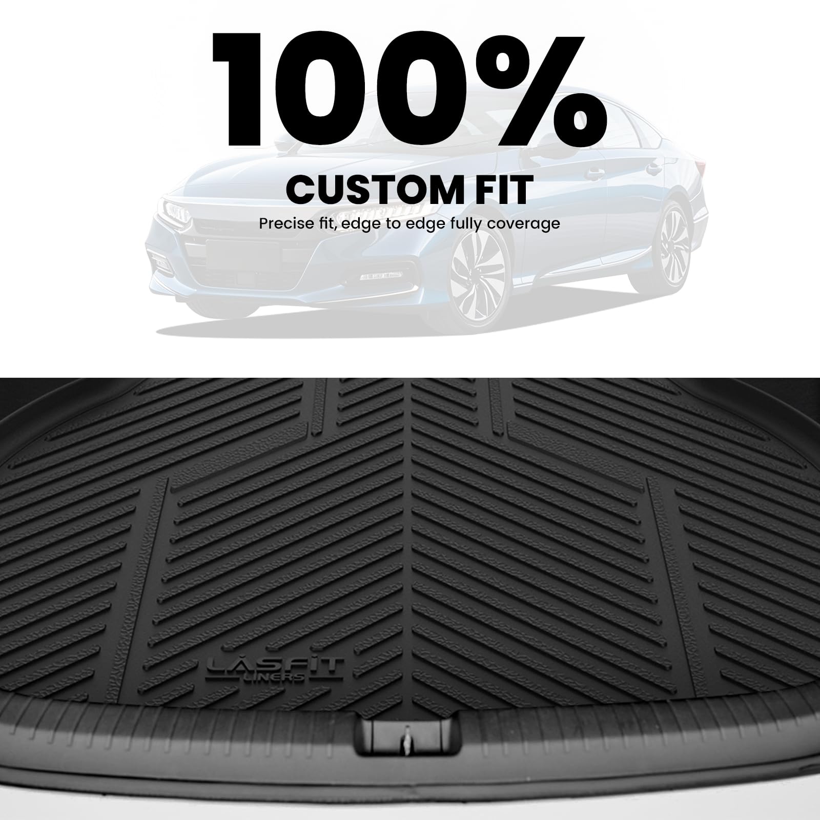 LASFIT Trunk Mat for Honda Accord 2013 2014 2015 2016 2017 Sedan Only, All Weather Custom Fit TPE Cargo Mat Trunk Tray Cargo Tra