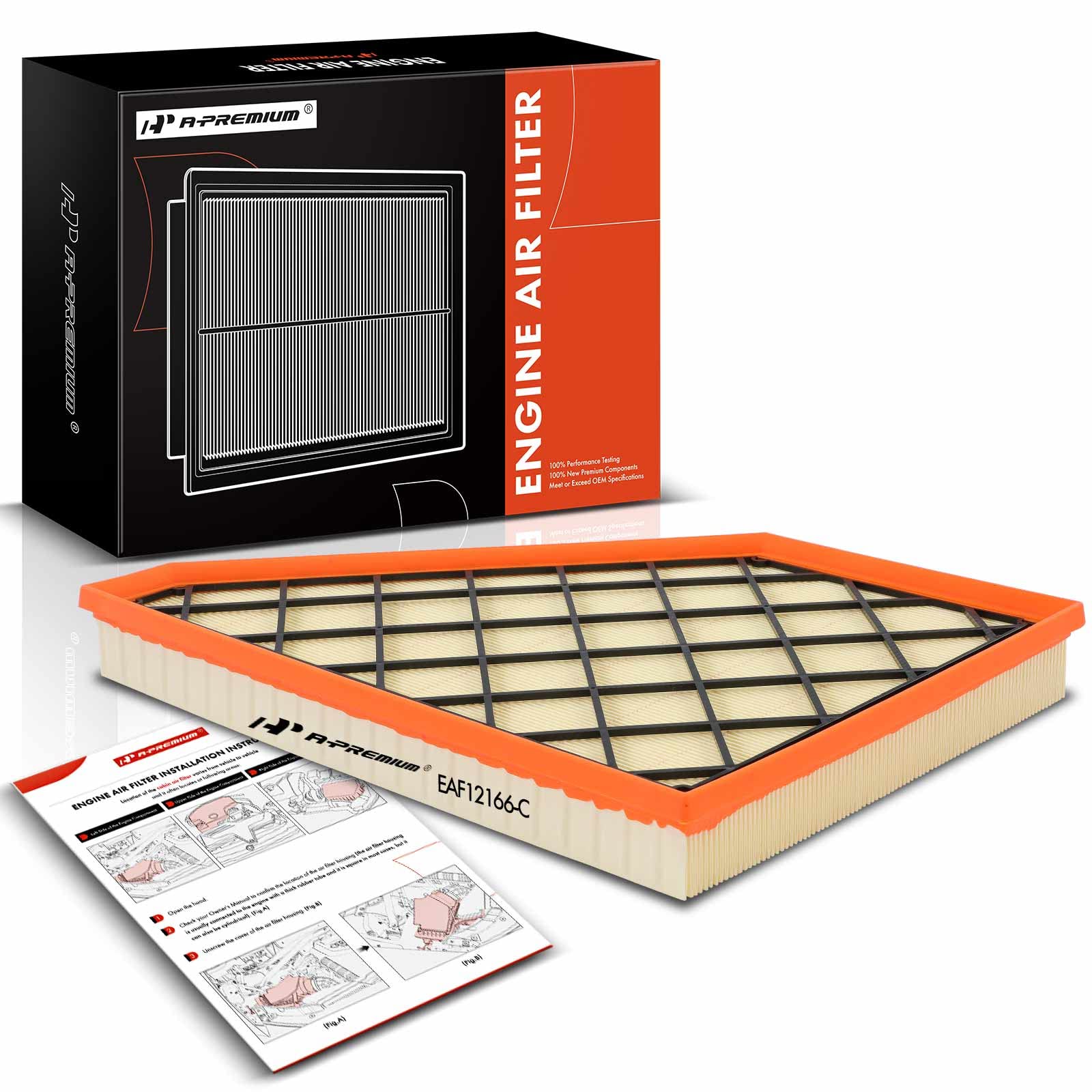 A-Premium Front Engine Air Filter Compatible with Buick Enclave 2018-2023 & Cadillac XT5, XT6 & Chevrolet Blazer, Traverse & GMC